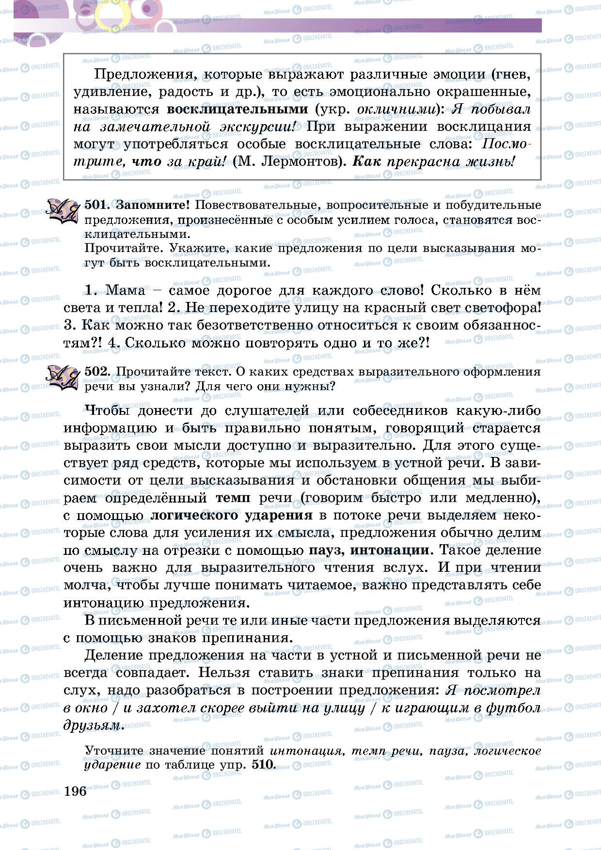 Учебники Русский язык 5 класс страница 196