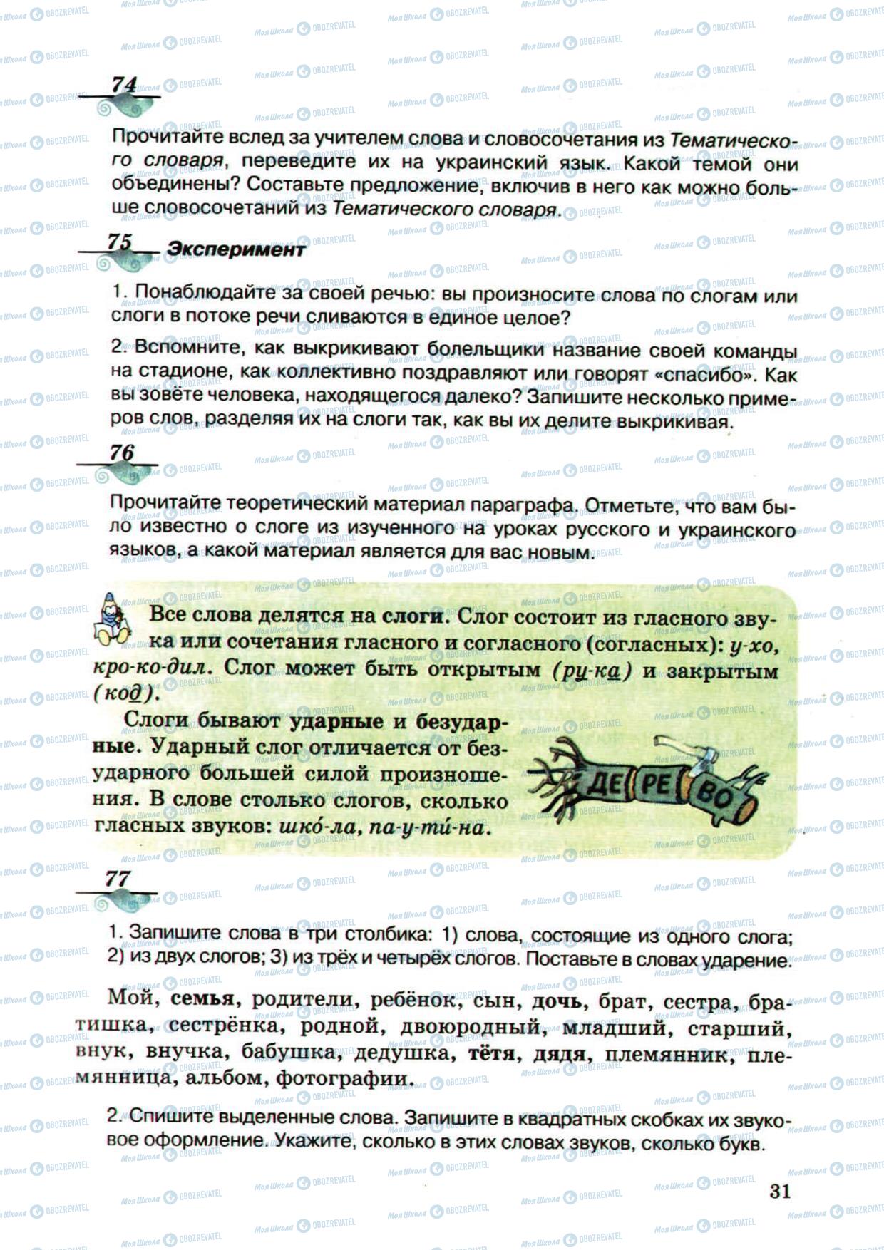 Підручники Російська мова 5 клас сторінка 31