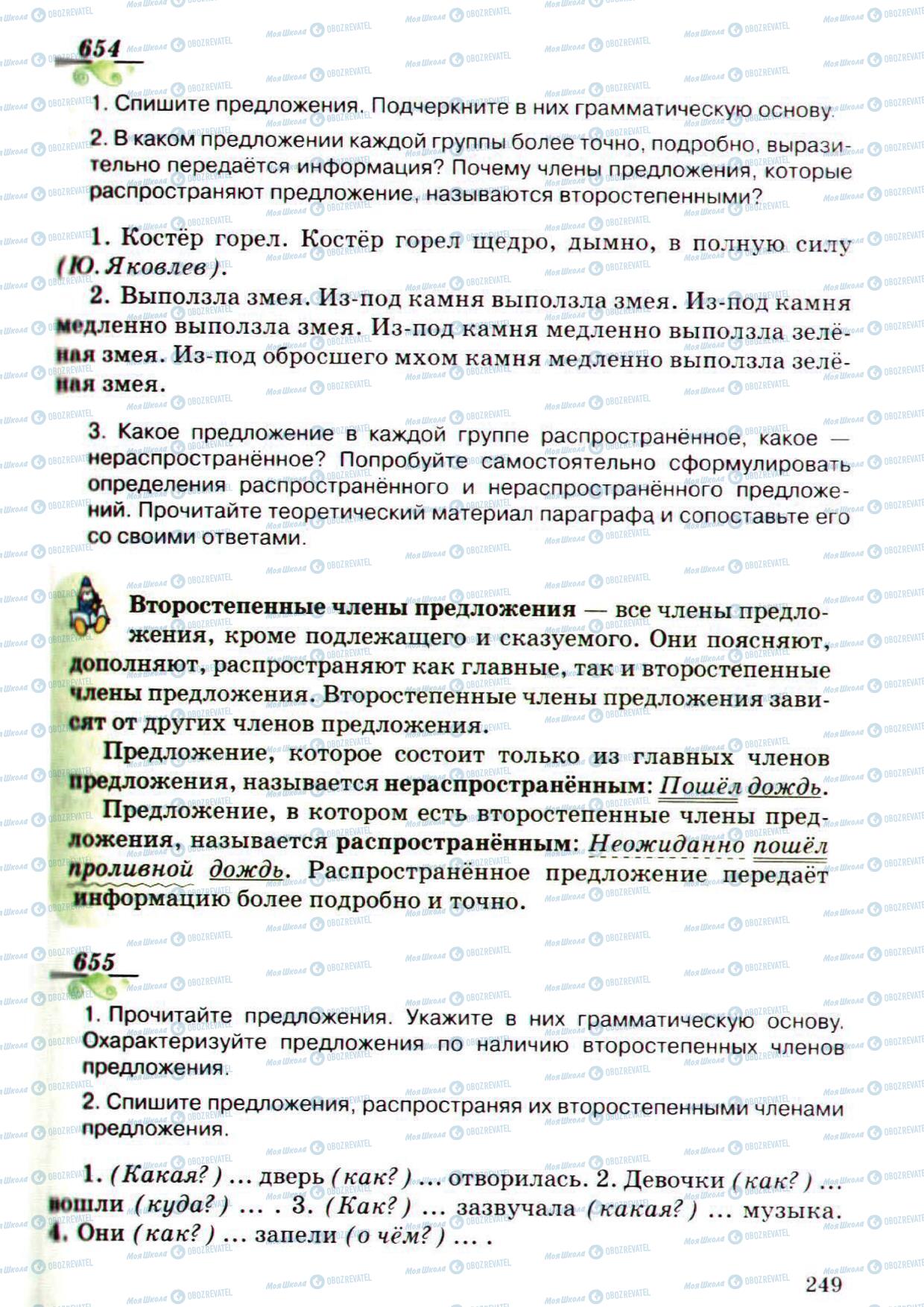 Учебники Русский язык 5 класс страница 249