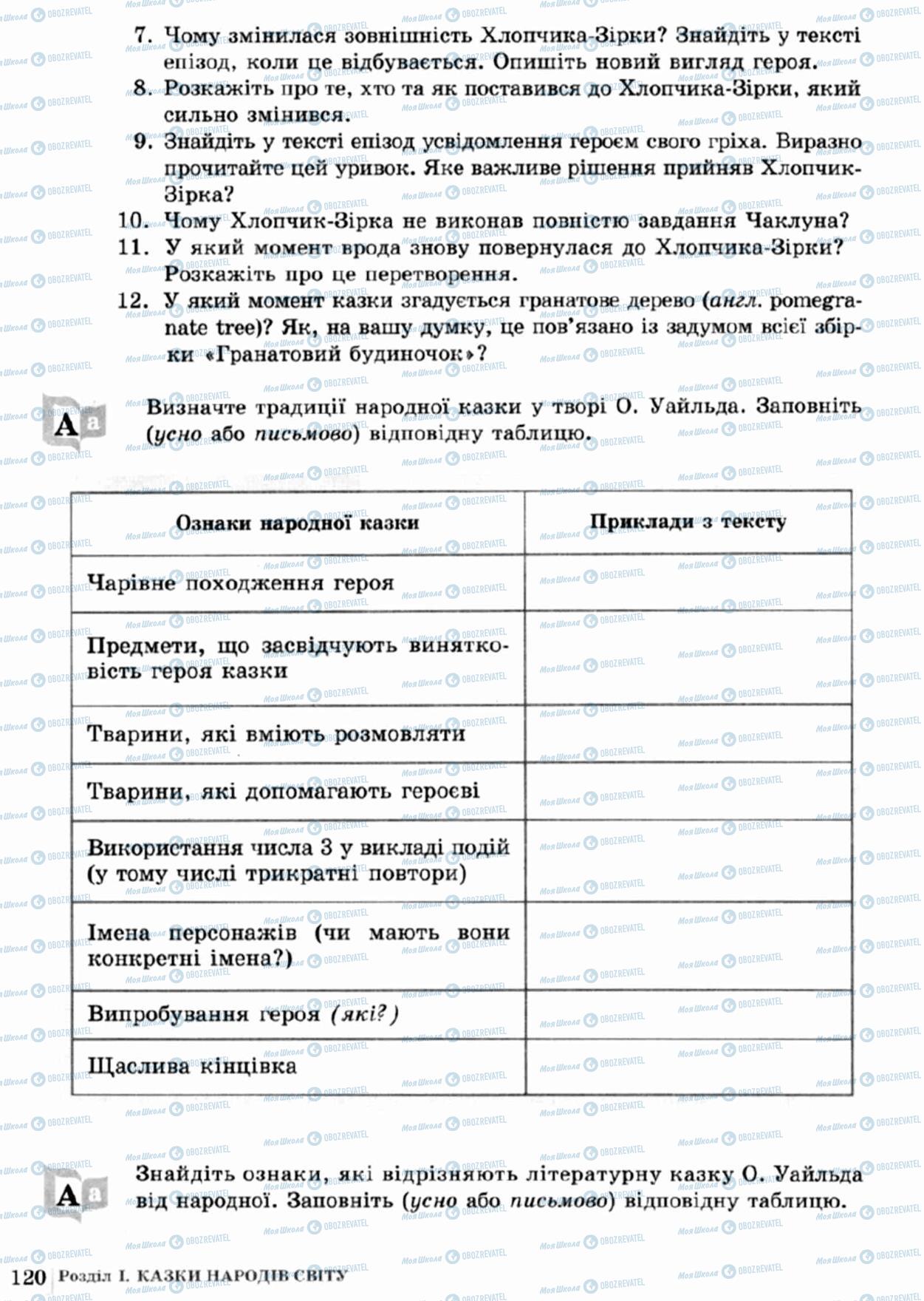 Підручники Зарубіжна література 5 клас сторінка 120