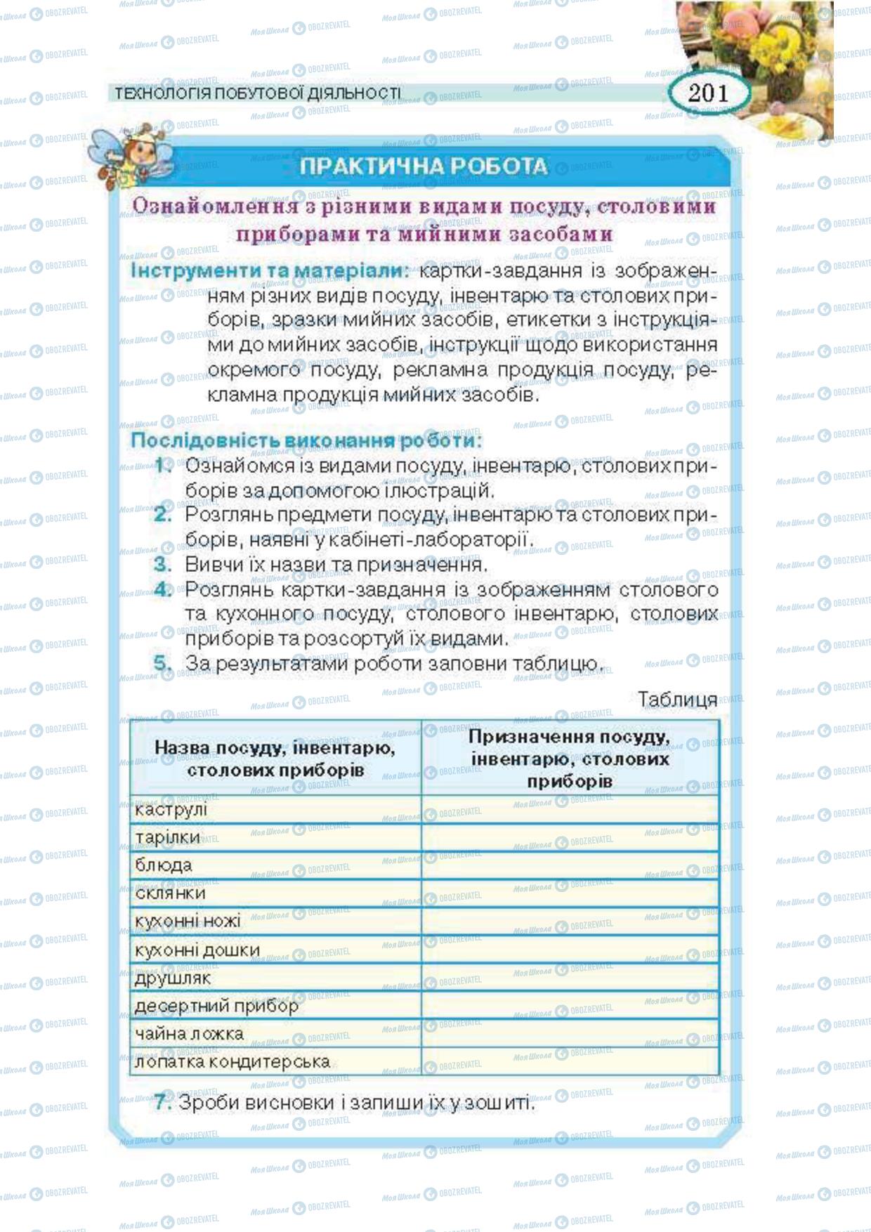 Підручники Трудове навчання 5 клас сторінка 201