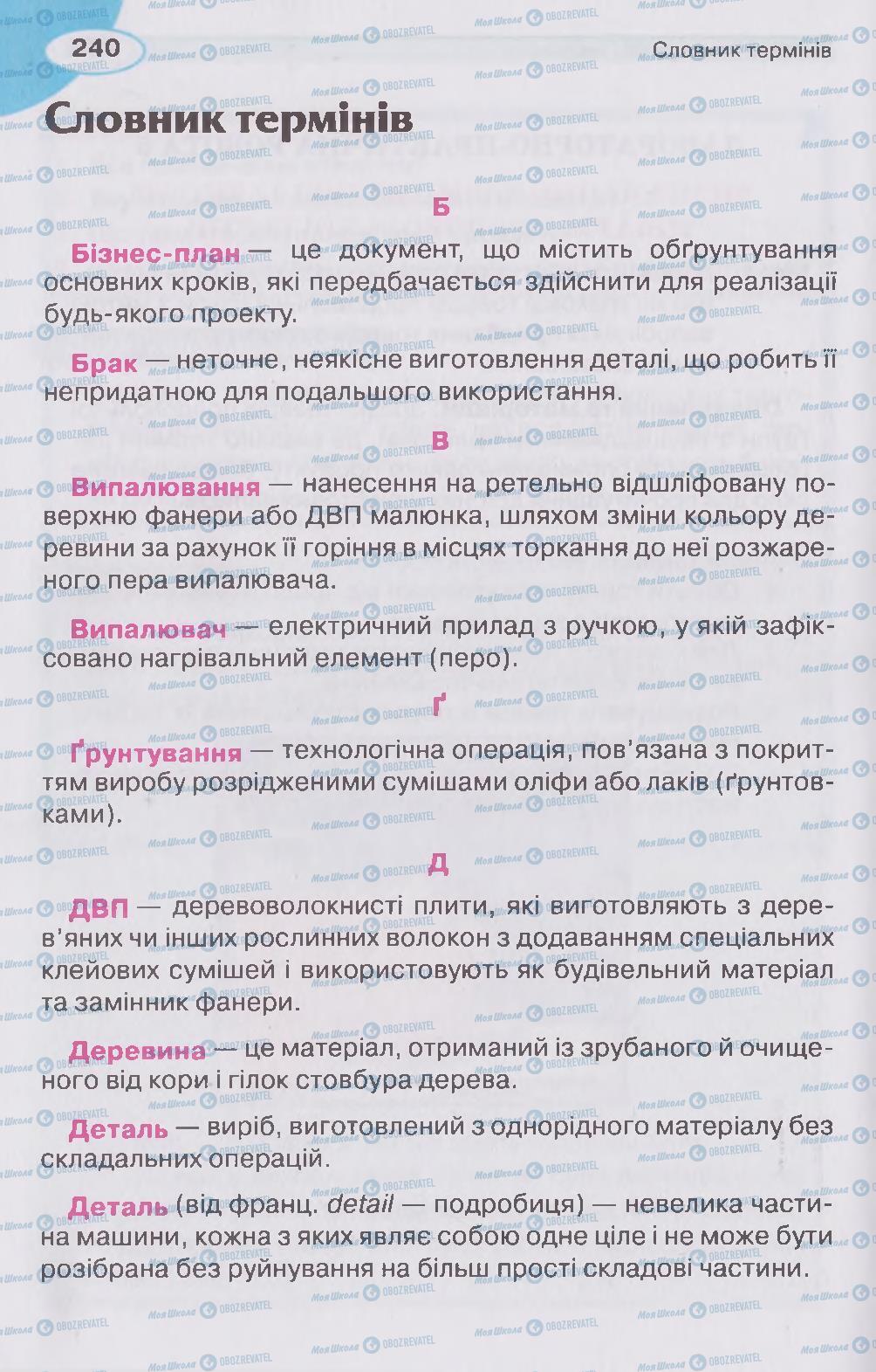 Підручники Трудове навчання 5 клас сторінка 240