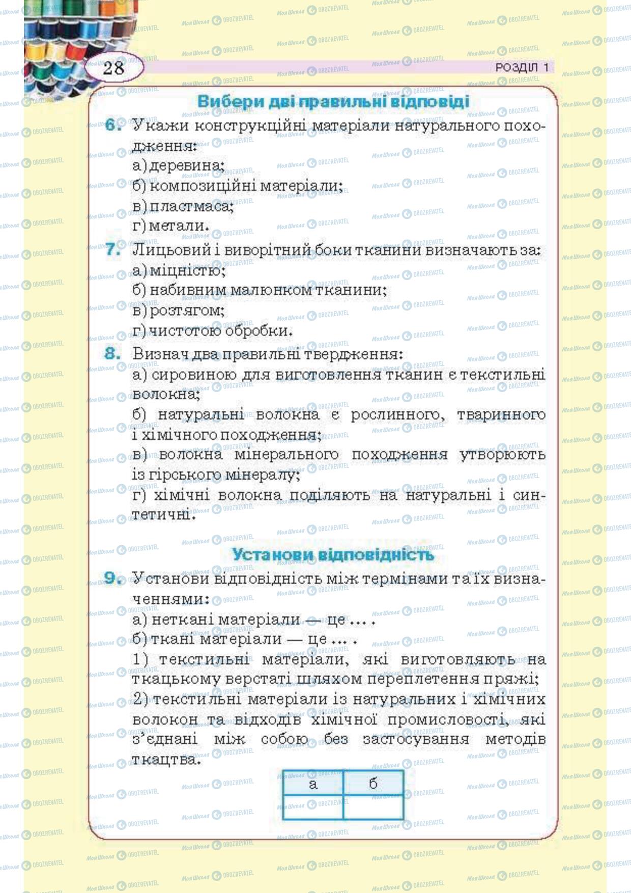 Підручники Трудове навчання 5 клас сторінка 28