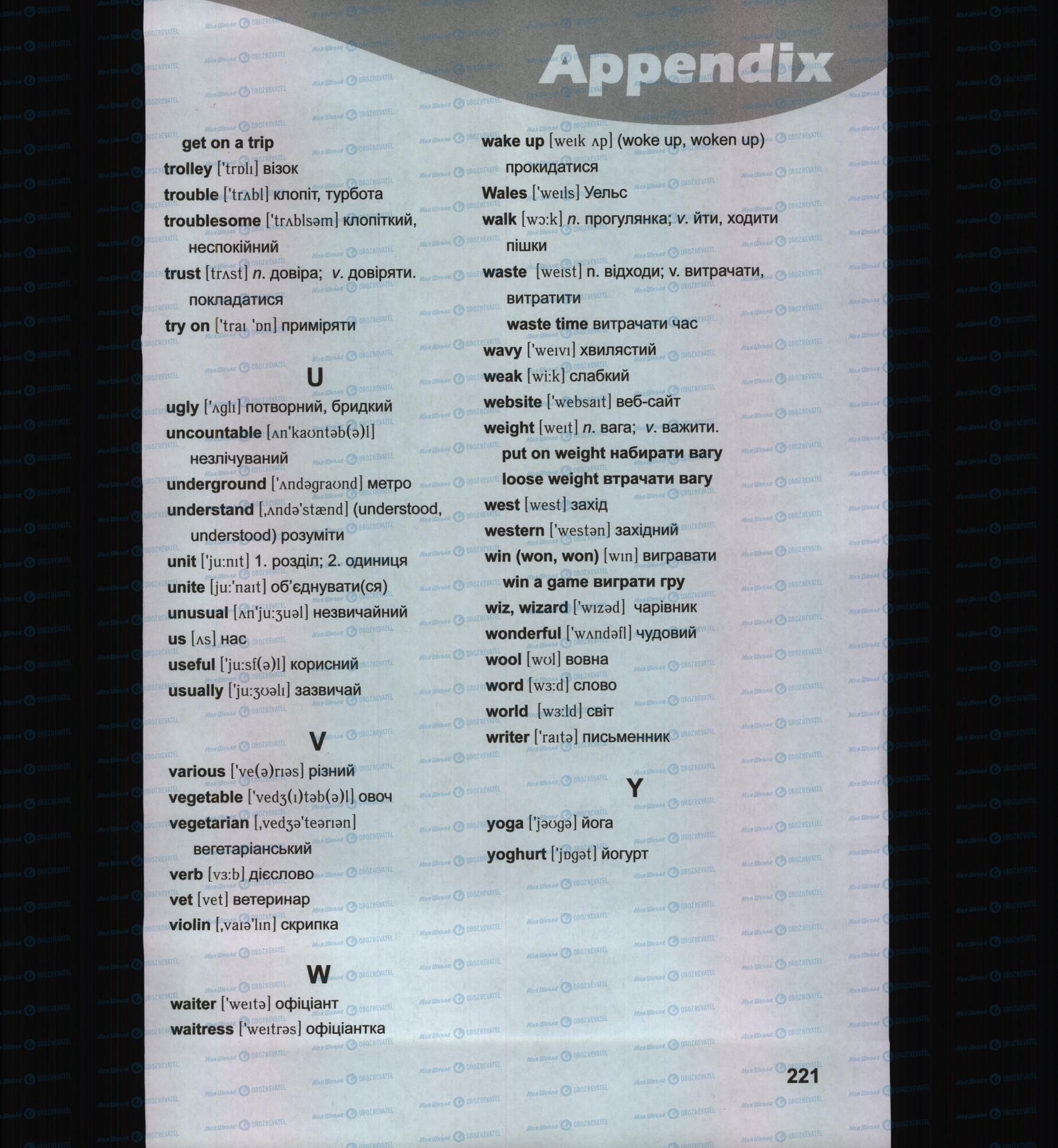 Підручники Англійська мова 6 клас сторінка 221