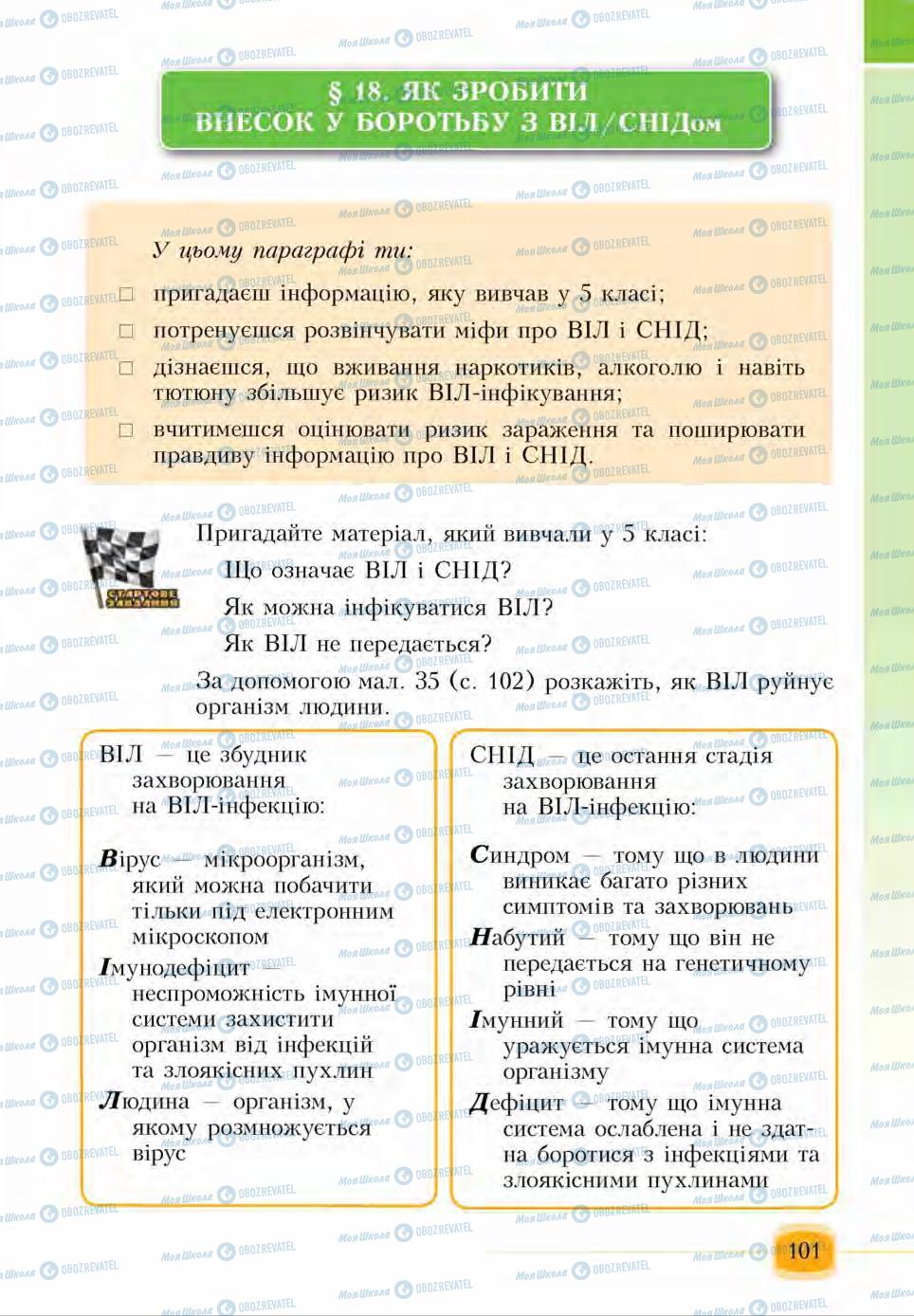 Підручники Основи здоров'я 6 клас сторінка 101