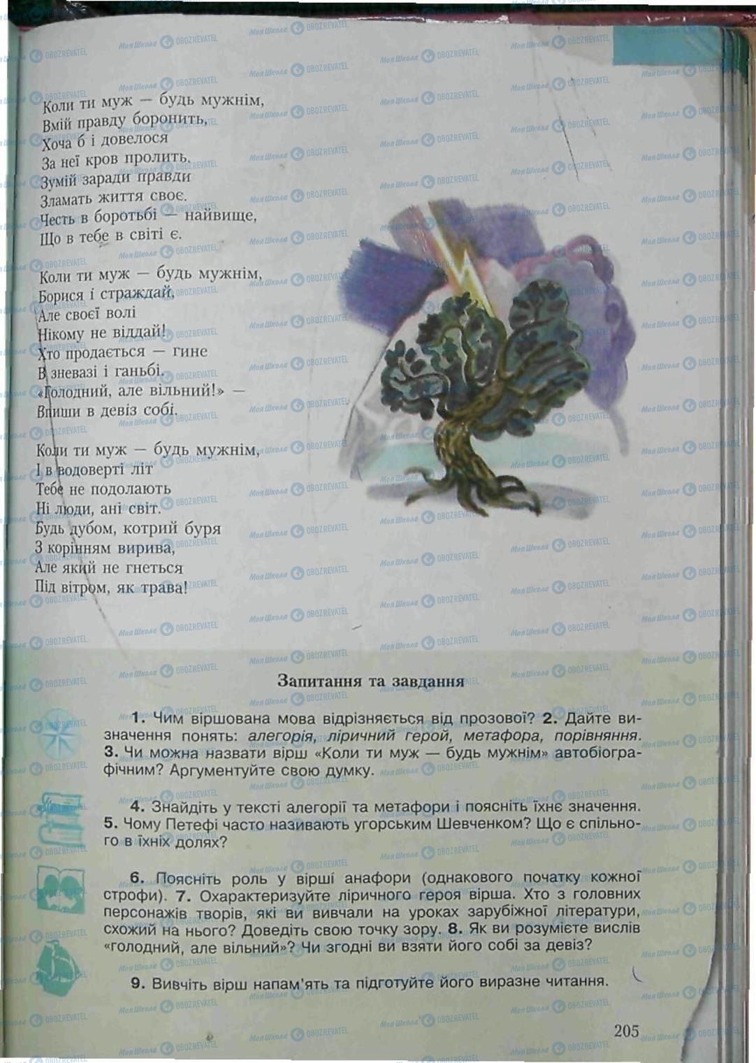 Учебники Зарубежная литература 6 класс страница 205