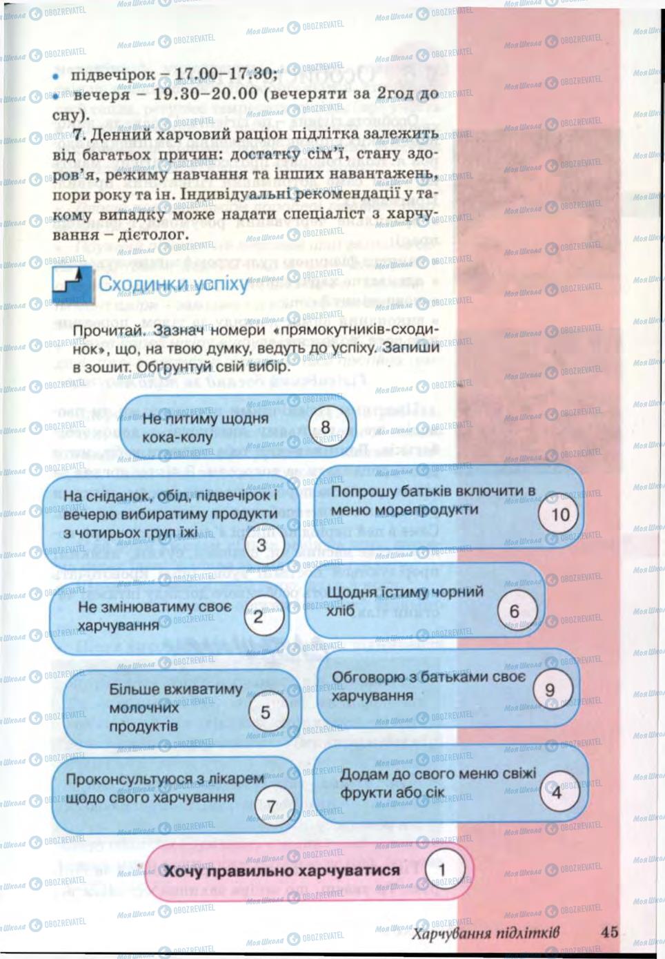Учебники Основы здоровья 6 класс страница 45