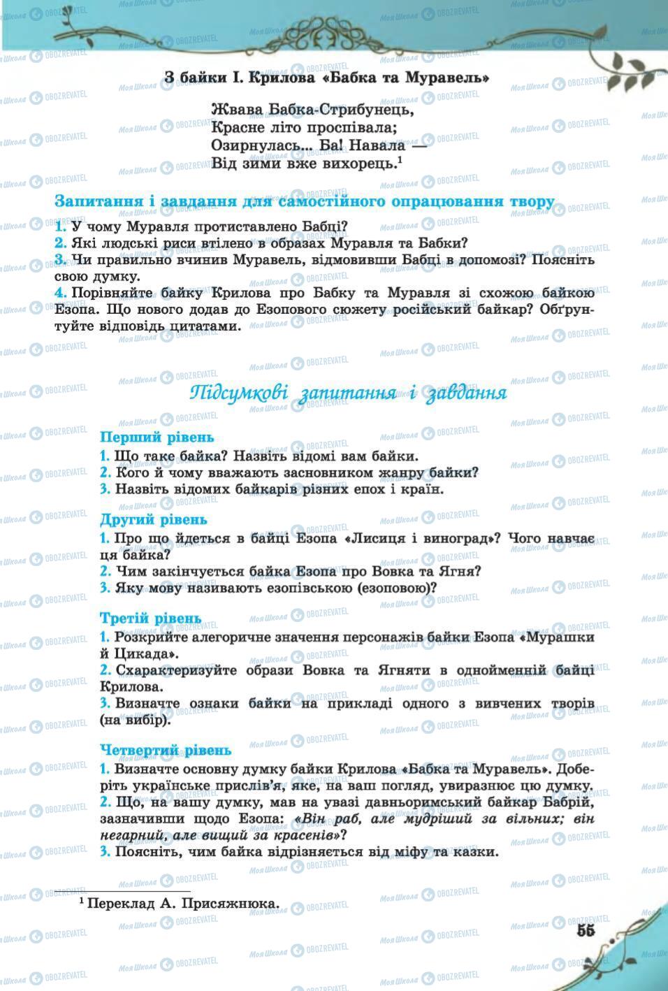 Учебники Зарубежная литература 6 класс страница  55
