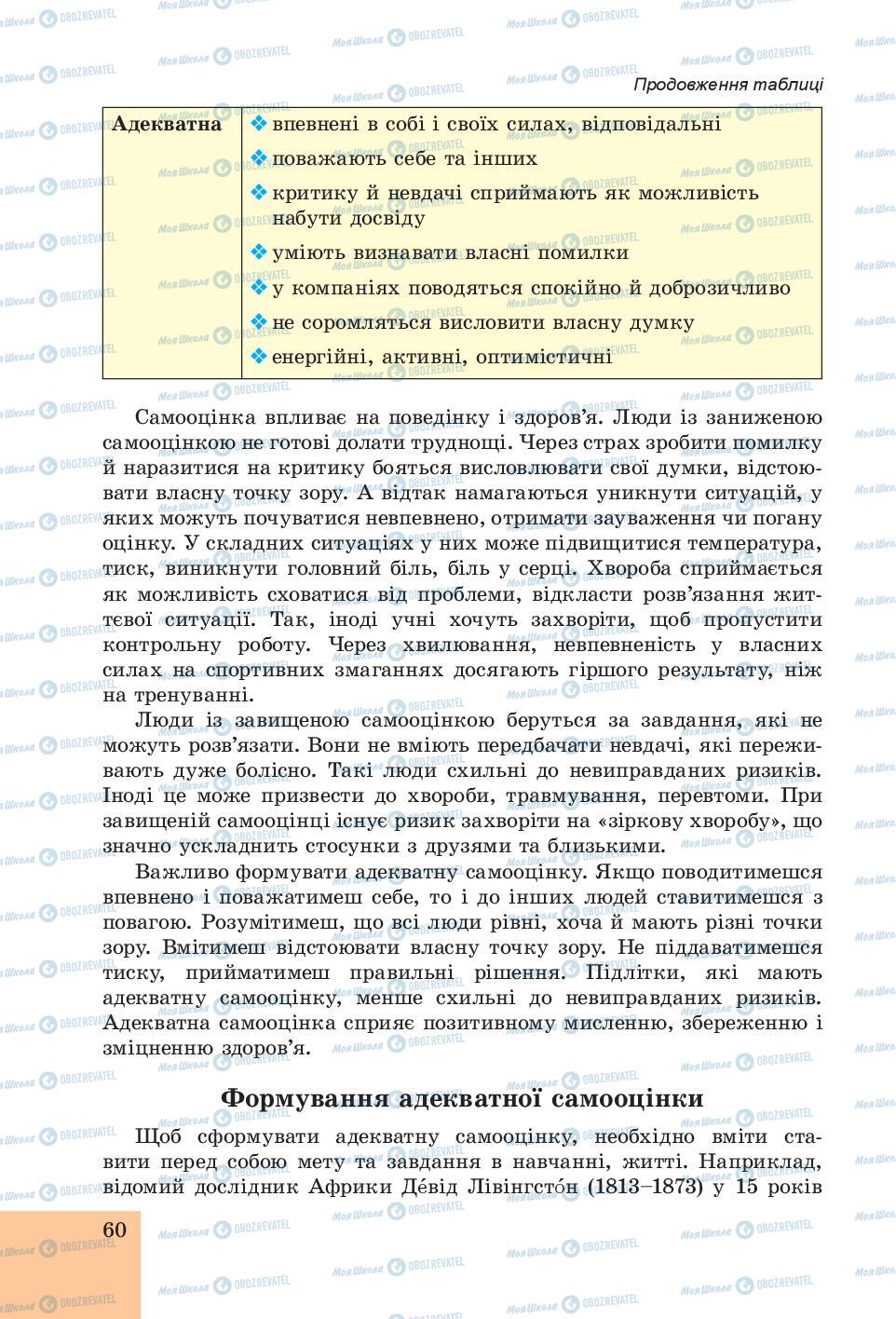 Учебники Основы здоровья 6 класс страница  60