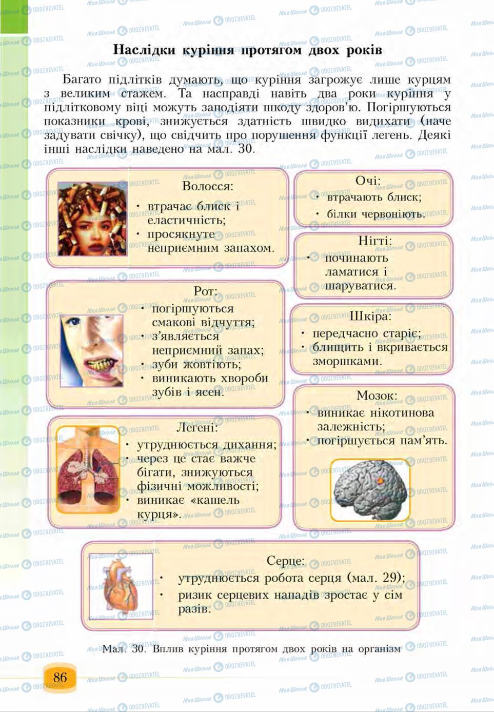 Учебники Основы здоровья 6 класс страница 86