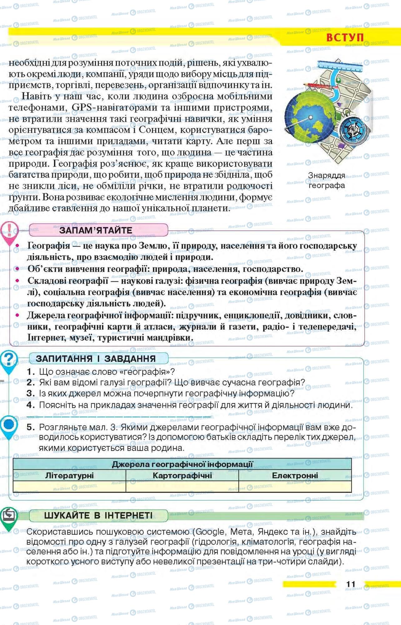 Учебники География 6 класс страница 11