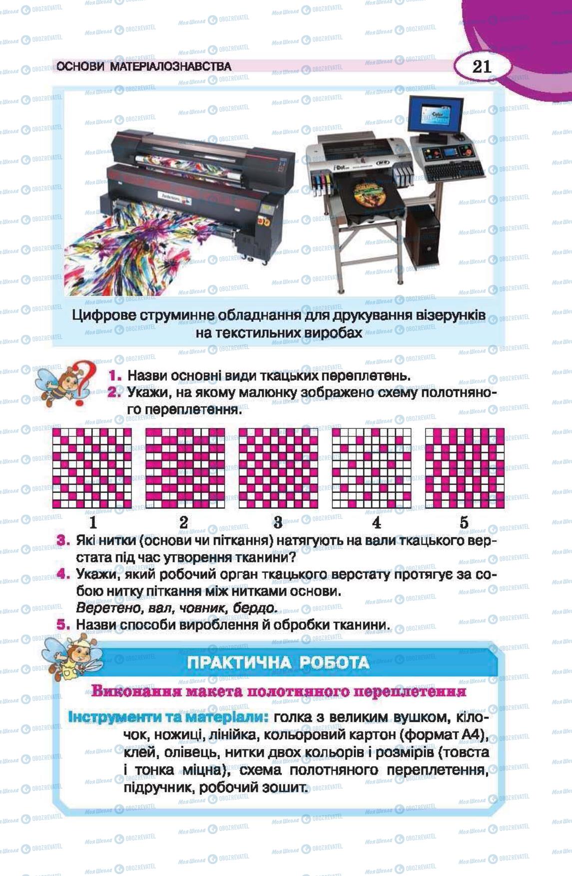 Підручники Трудове навчання 6 клас сторінка 21