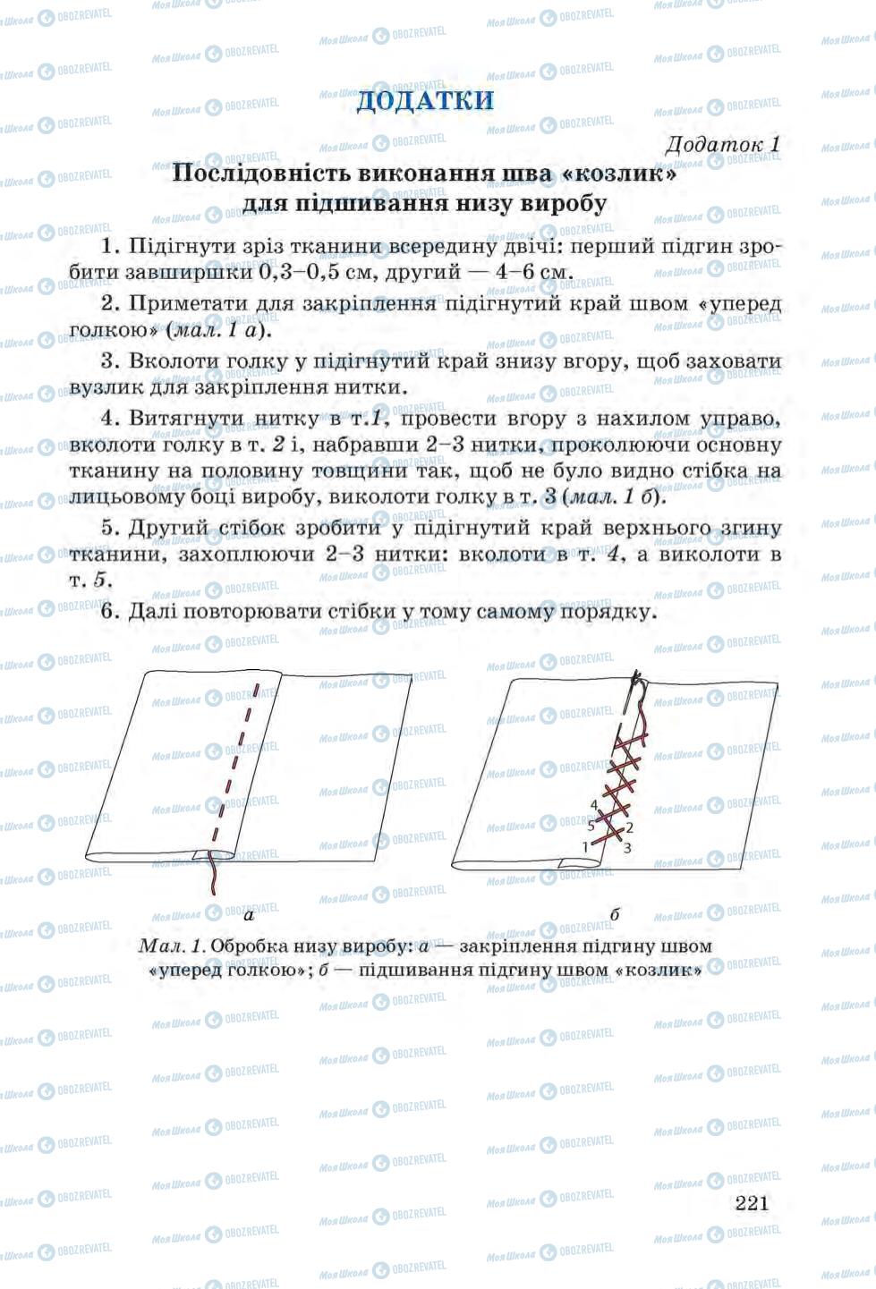 Підручники Трудове навчання 6 клас сторінка  221