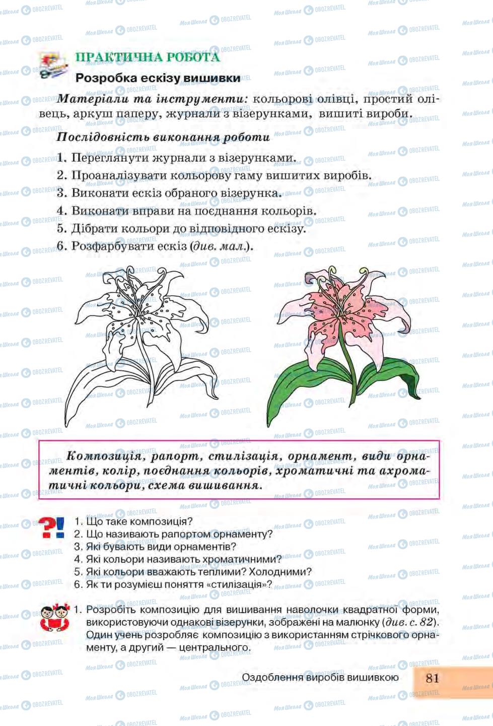 Підручники Трудове навчання 6 клас сторінка 81