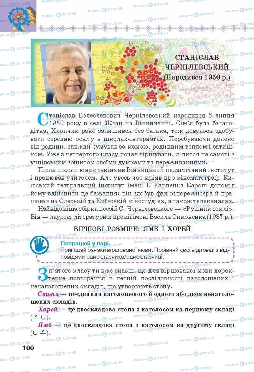 Підручники Українська література 6 клас сторінка 100