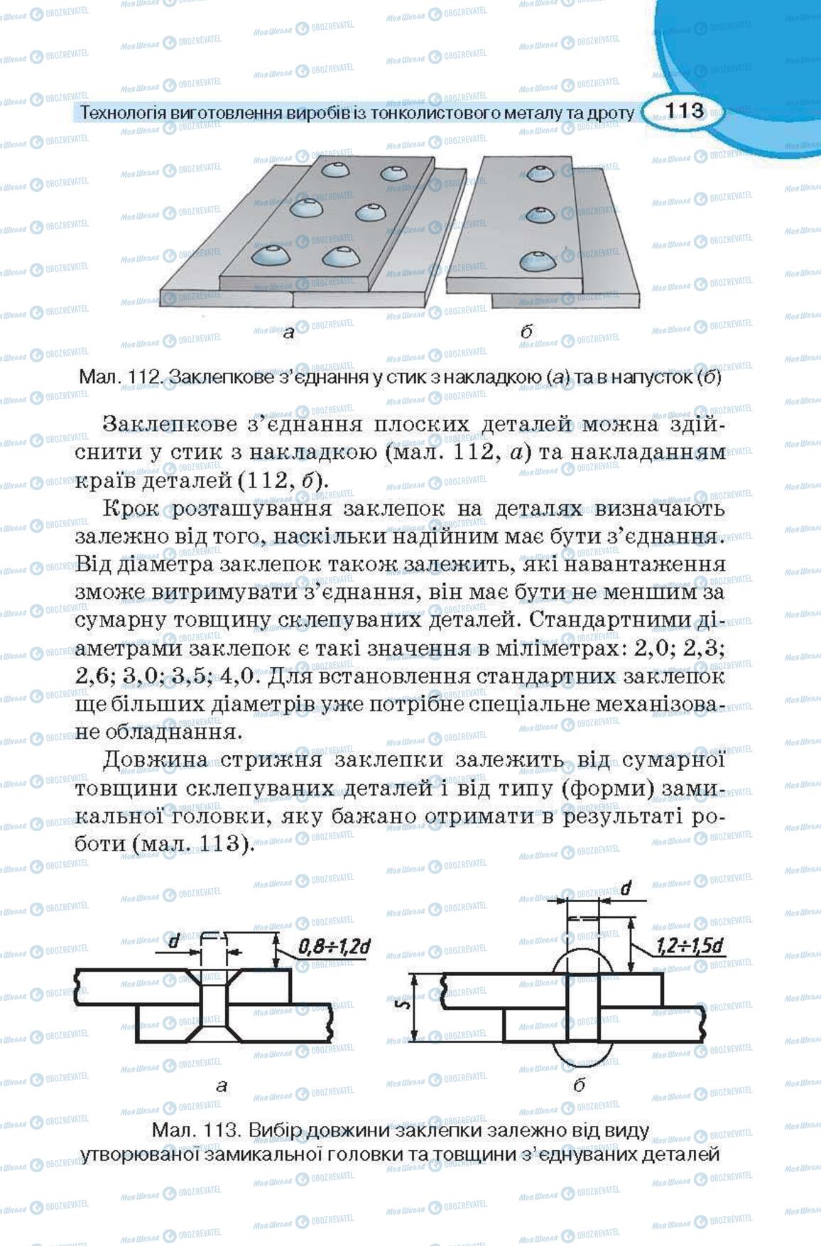 Підручники Трудове навчання 6 клас сторінка 113