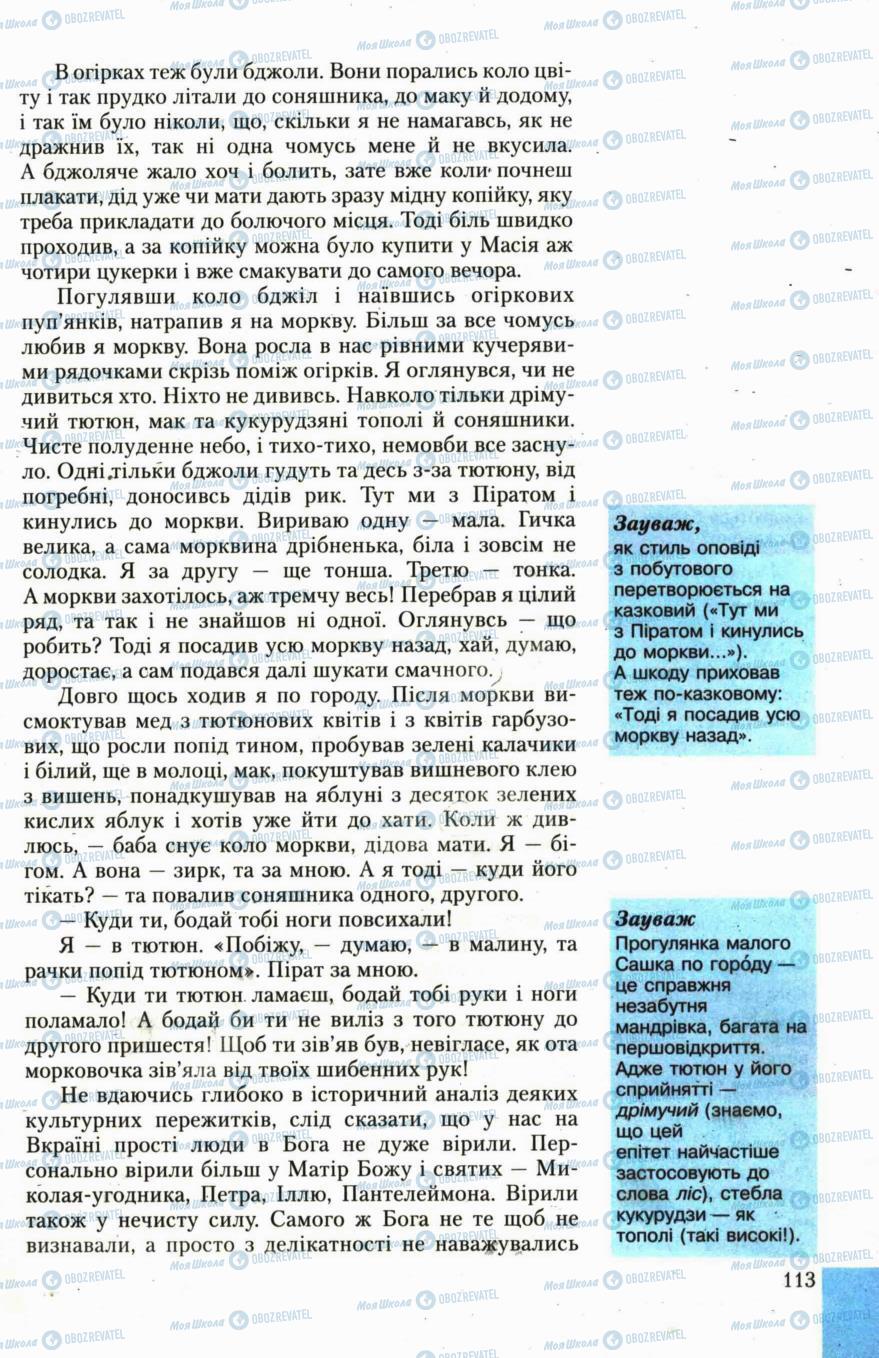 Підручники Українська література 6 клас сторінка 113