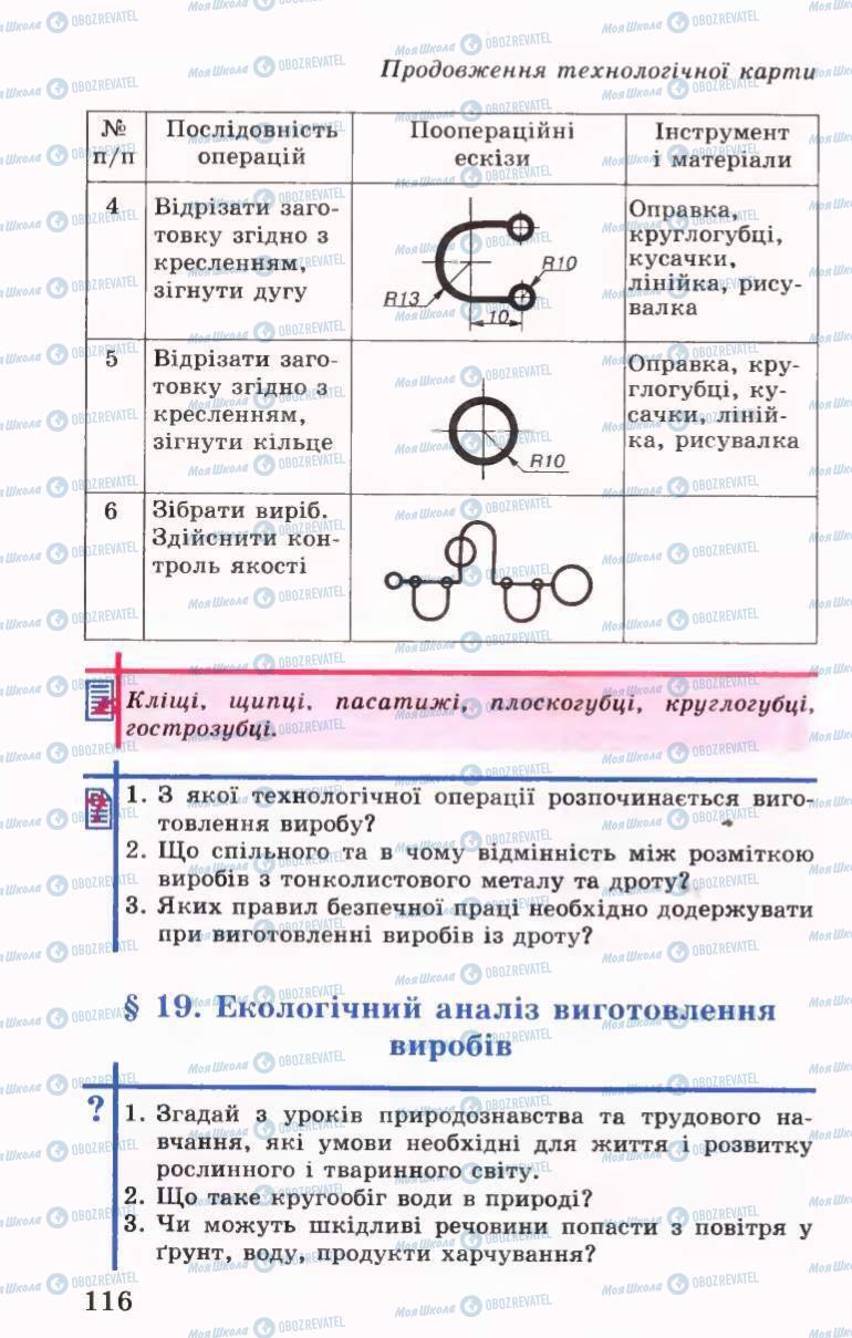 Підручники Трудове навчання 6 клас сторінка 116