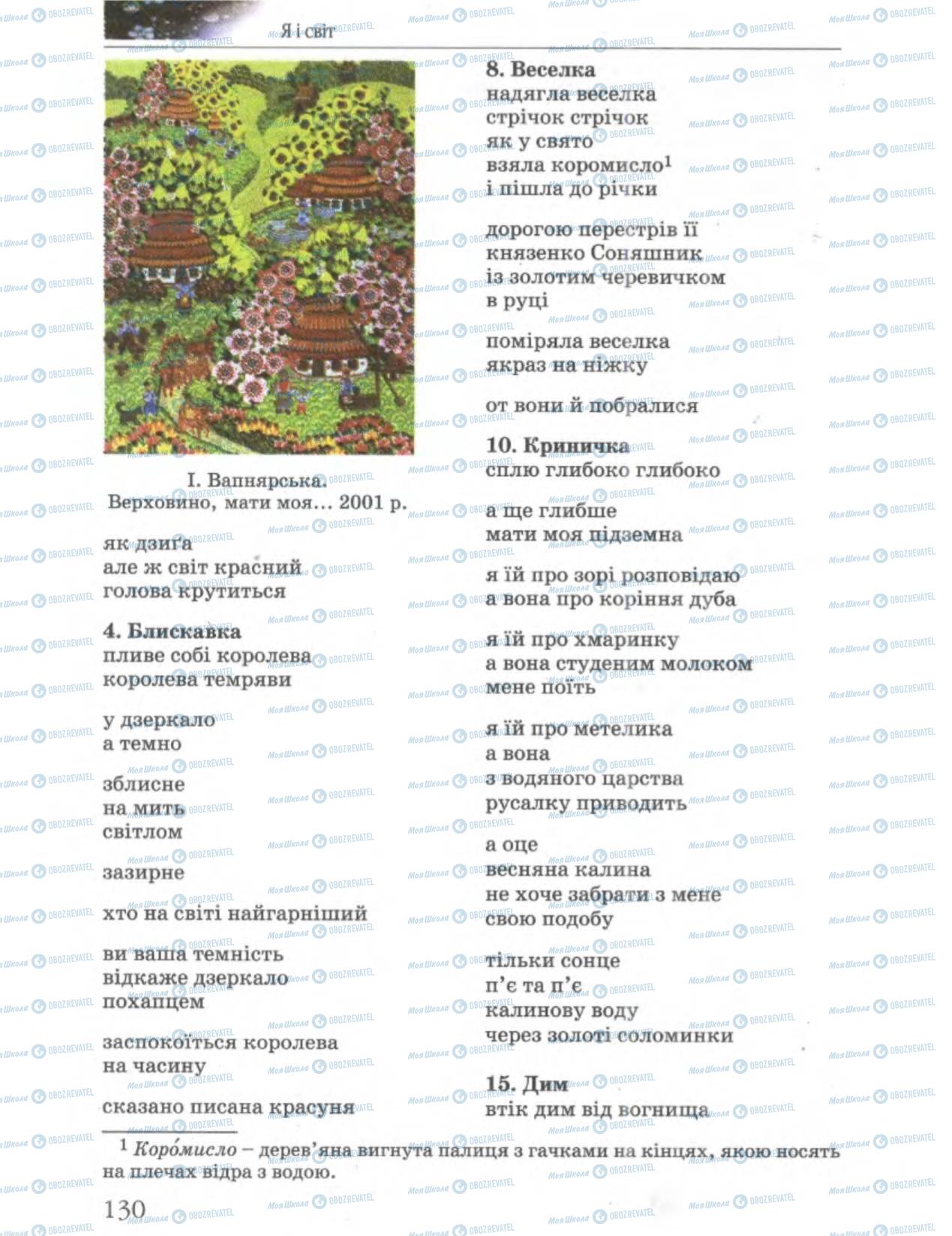 Підручники Українська література 6 клас сторінка 130