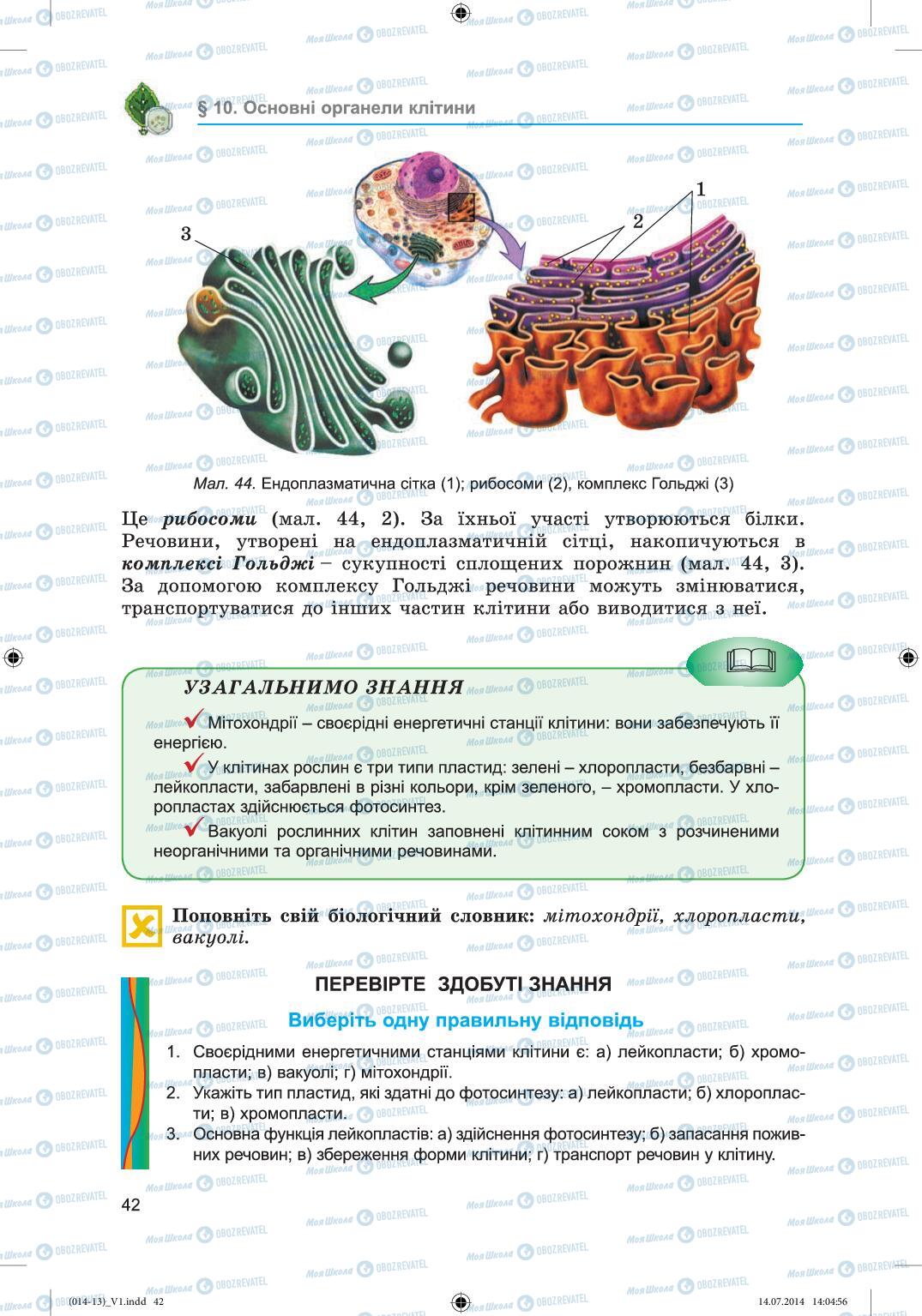 Підручники Біологія 6 клас сторінка 42