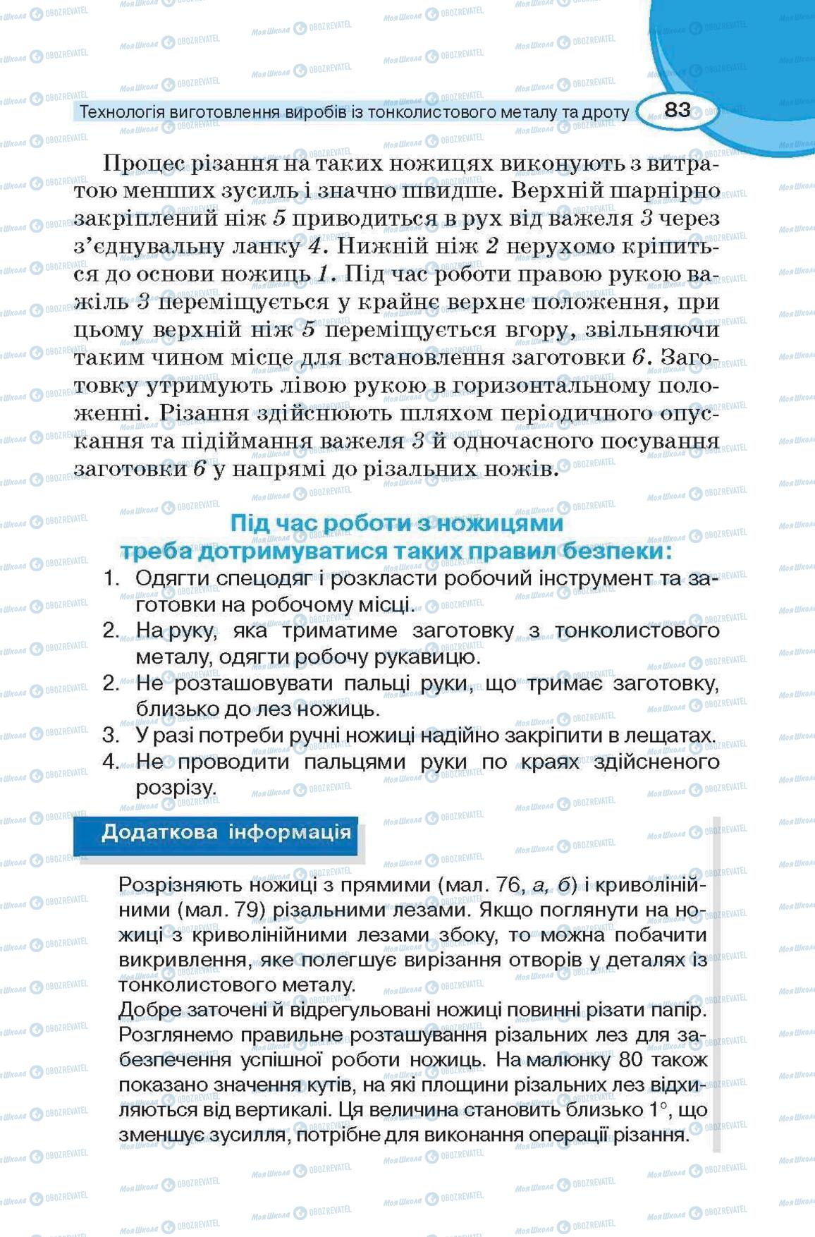 Підручники Трудове навчання 6 клас сторінка 83