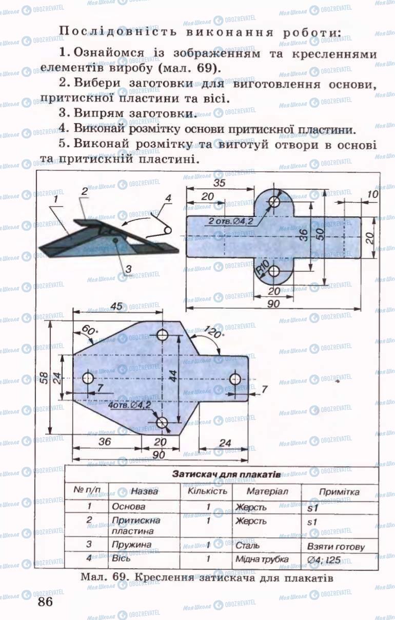 Підручники Трудове навчання 6 клас сторінка 86