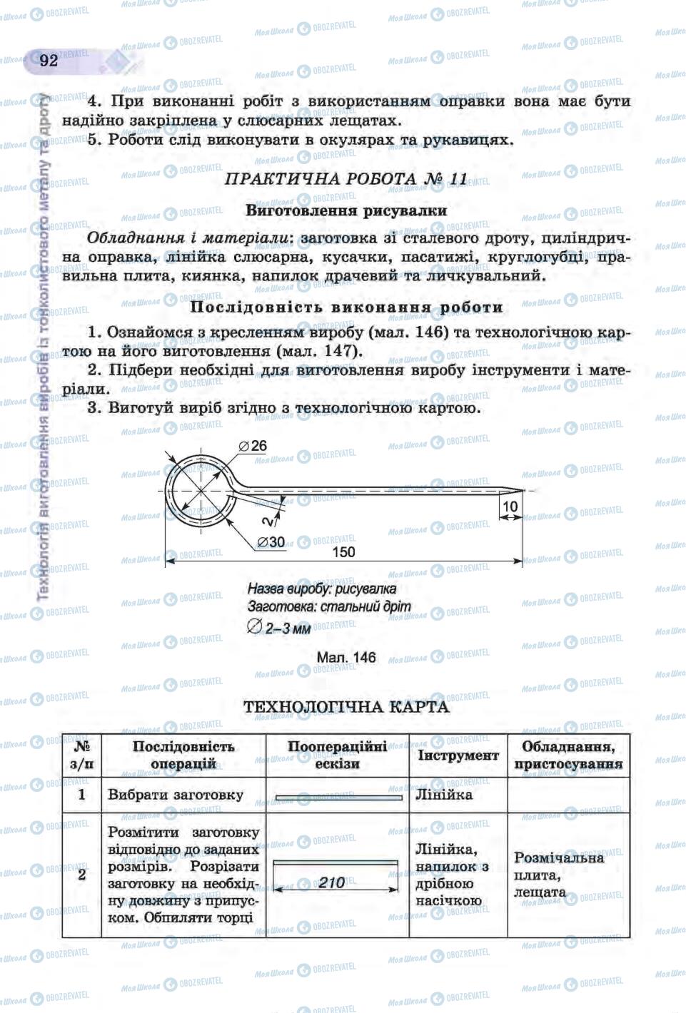 Учебники Трудовое обучение 6 класс страница 92