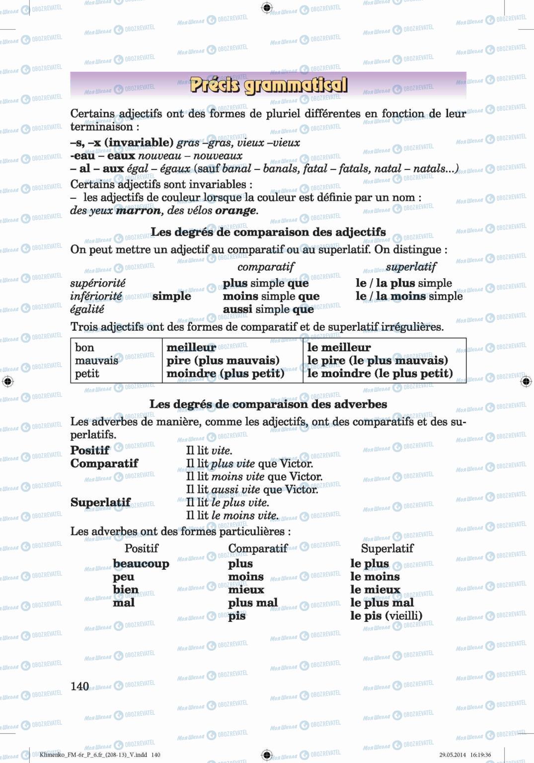 Учебники Французский язык 6 класс страница 140