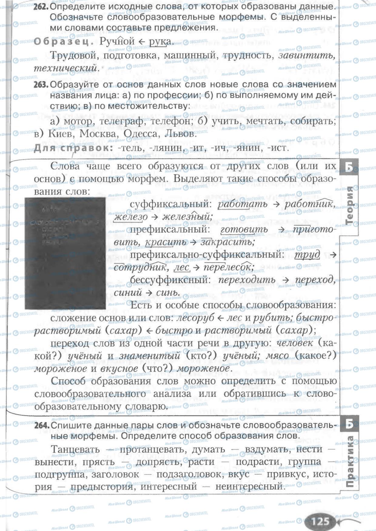 Підручники Російська мова 6 клас сторінка 125