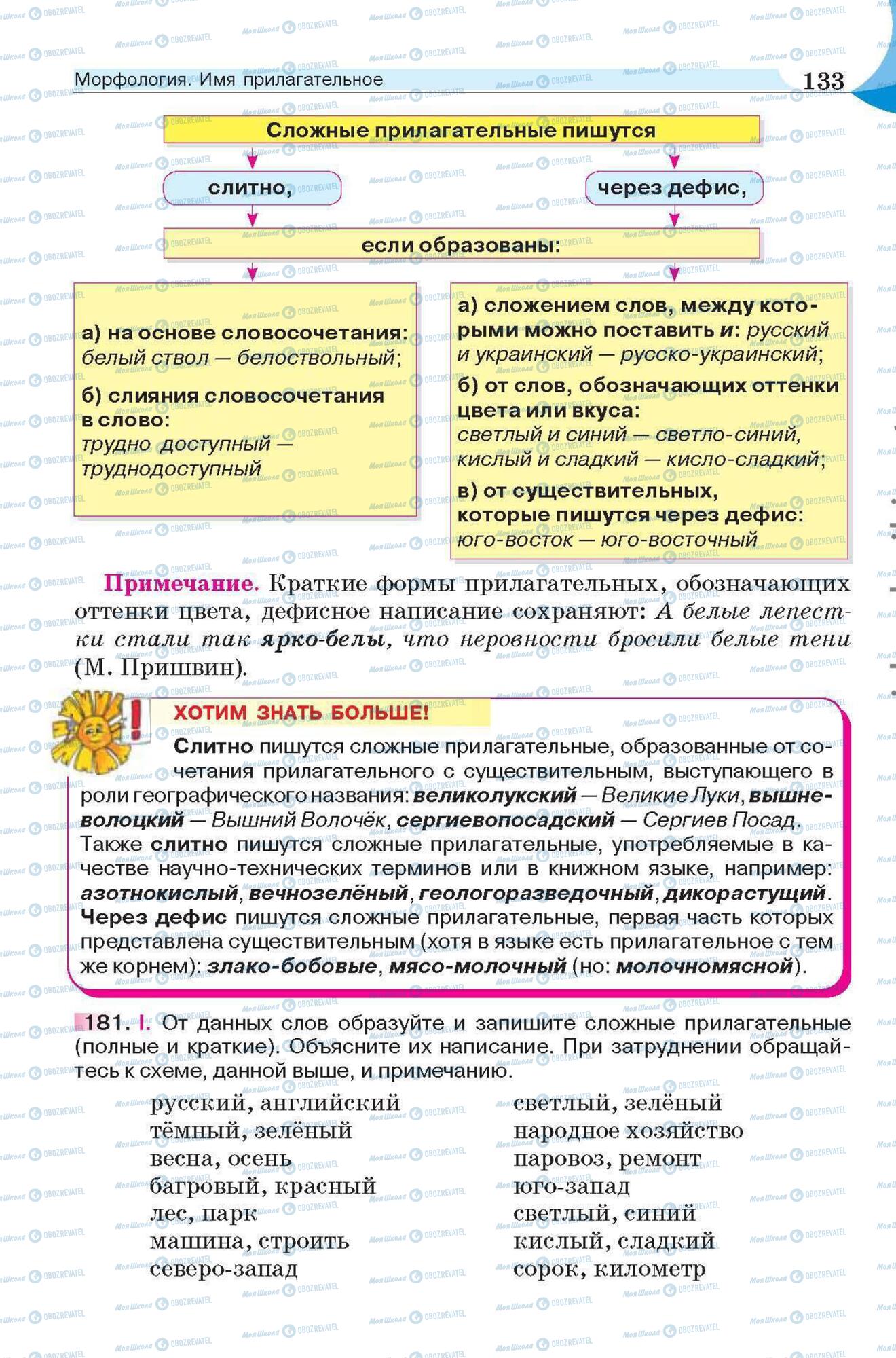 Підручники Російська мова 6 клас сторінка 133