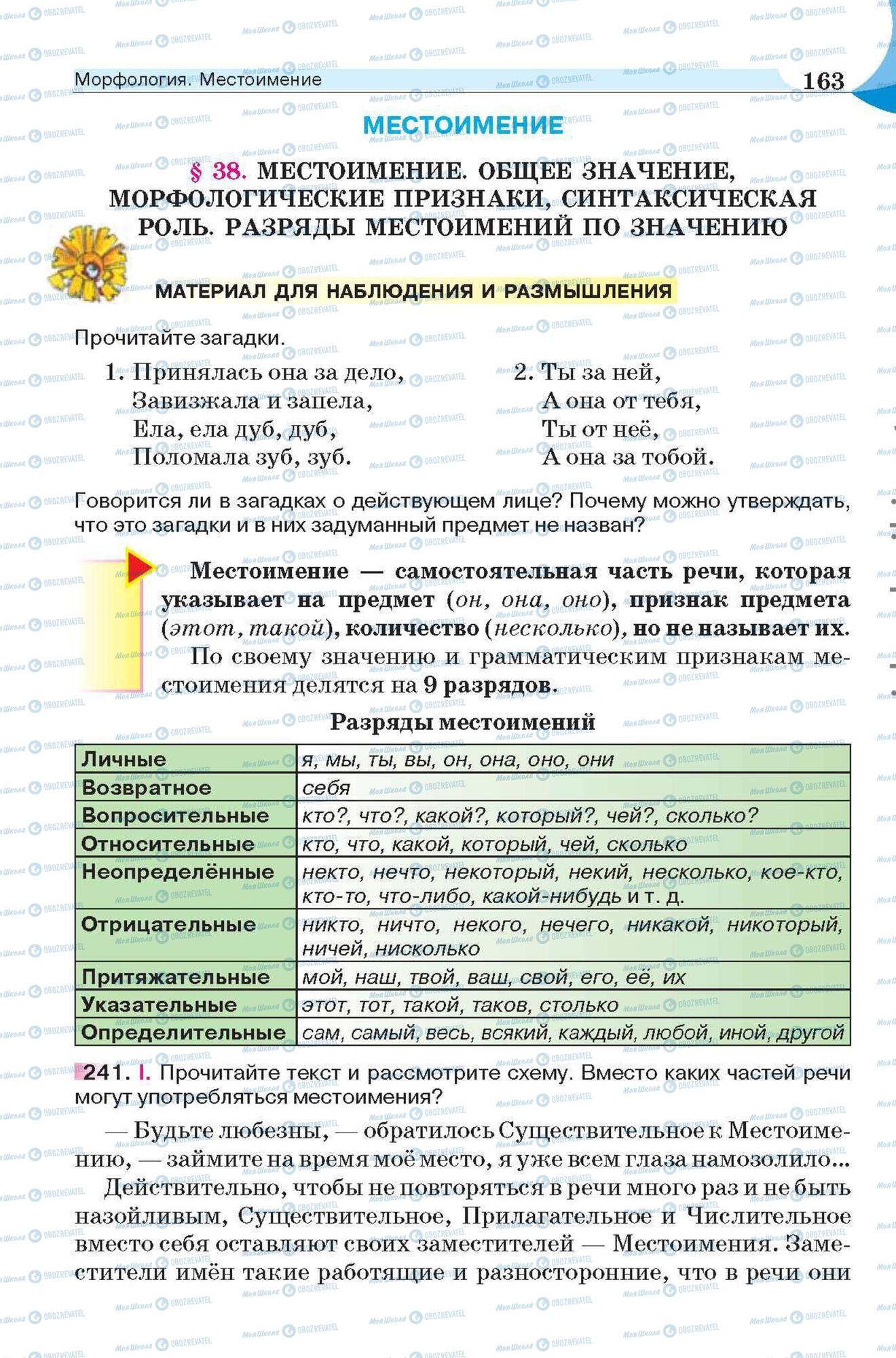 Підручники Російська мова 6 клас сторінка  163