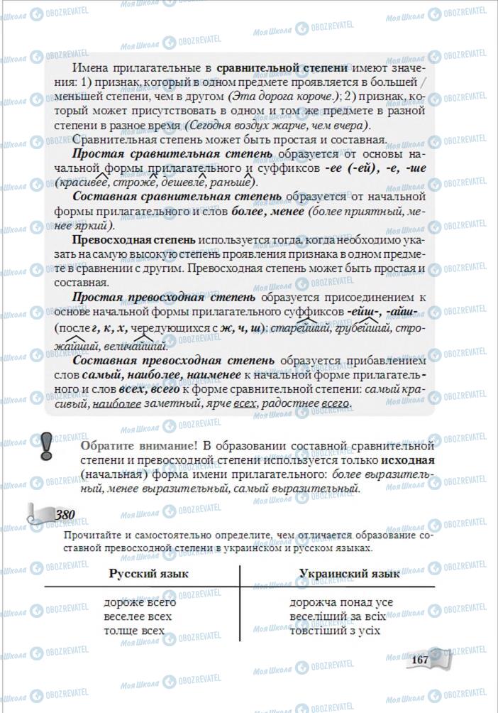 Підручники Російська мова 6 клас сторінка 167