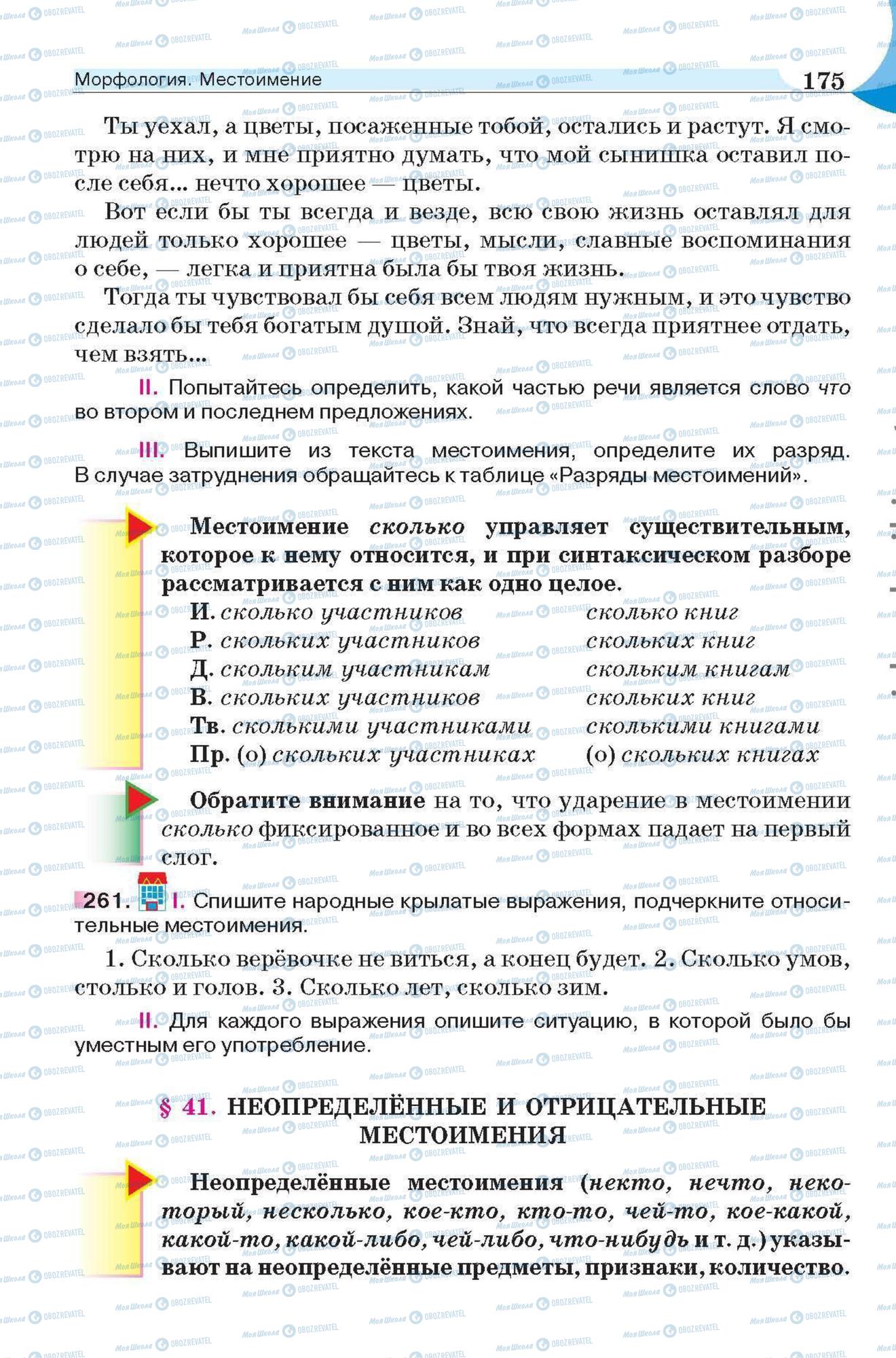 Підручники Російська мова 6 клас сторінка 175