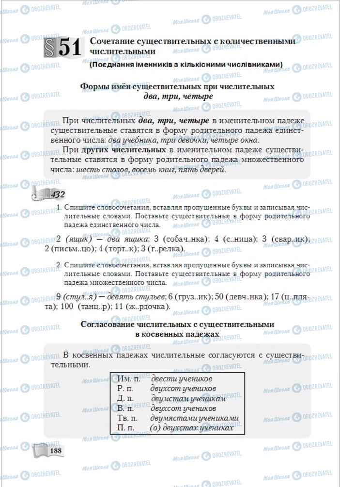 Підручники Російська мова 6 клас сторінка 188