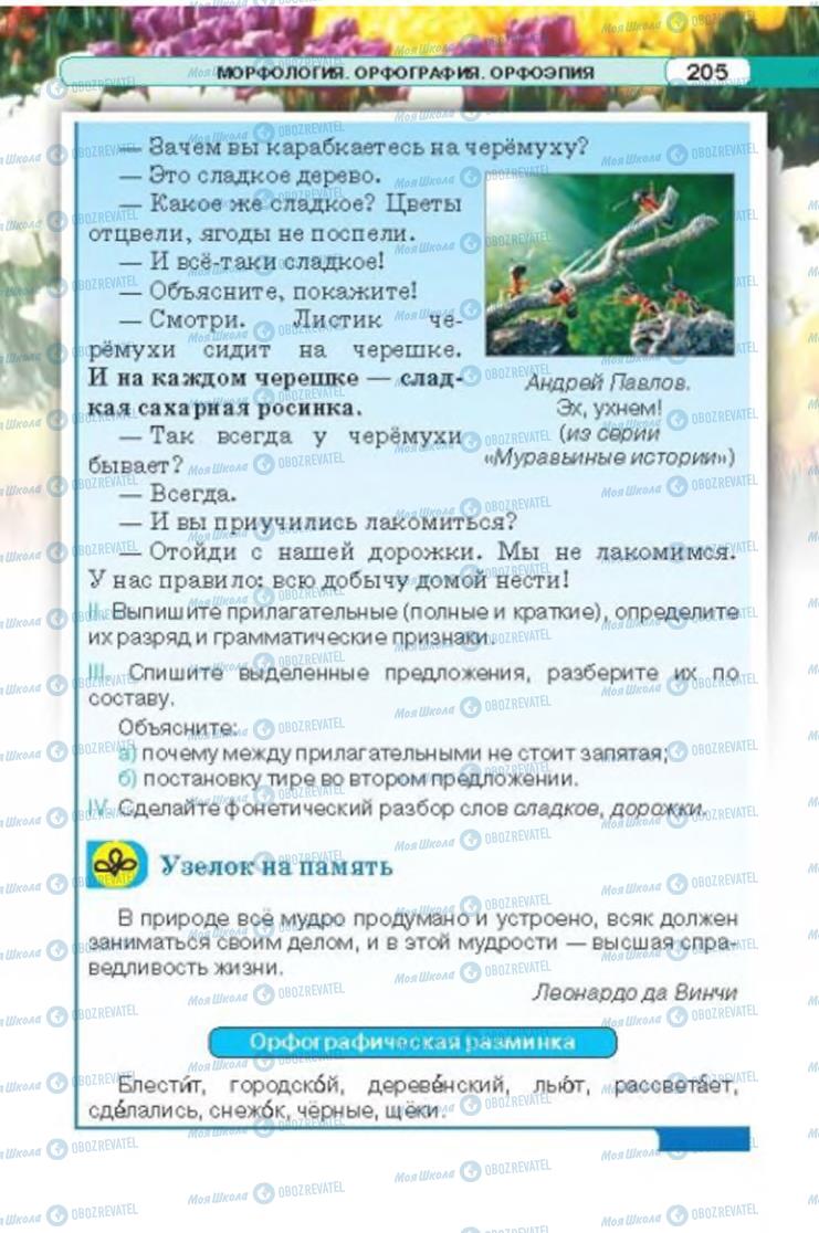 Підручники Російська мова 6 клас сторінка 205
