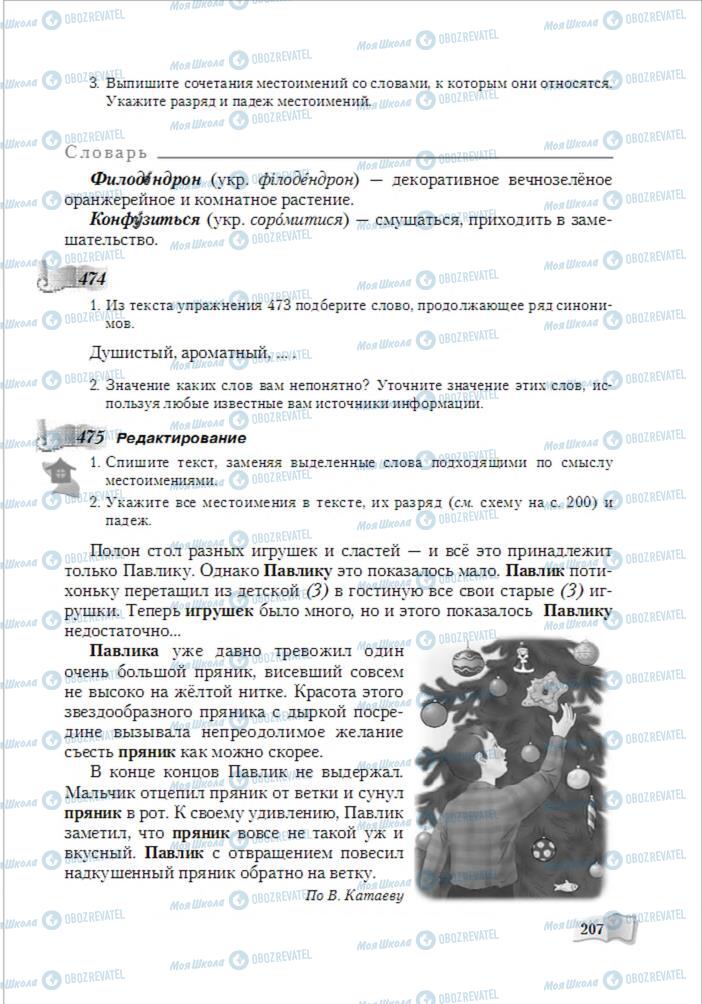 Підручники Російська мова 6 клас сторінка 207