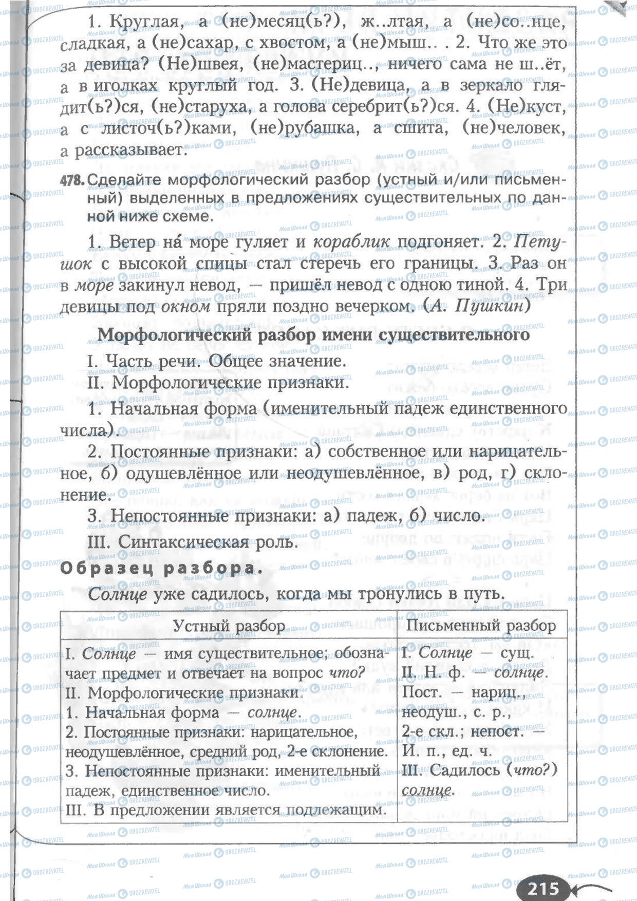 Підручники Російська мова 6 клас сторінка 215