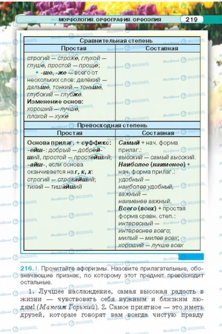 Підручники Російська мова 6 клас сторінка 219