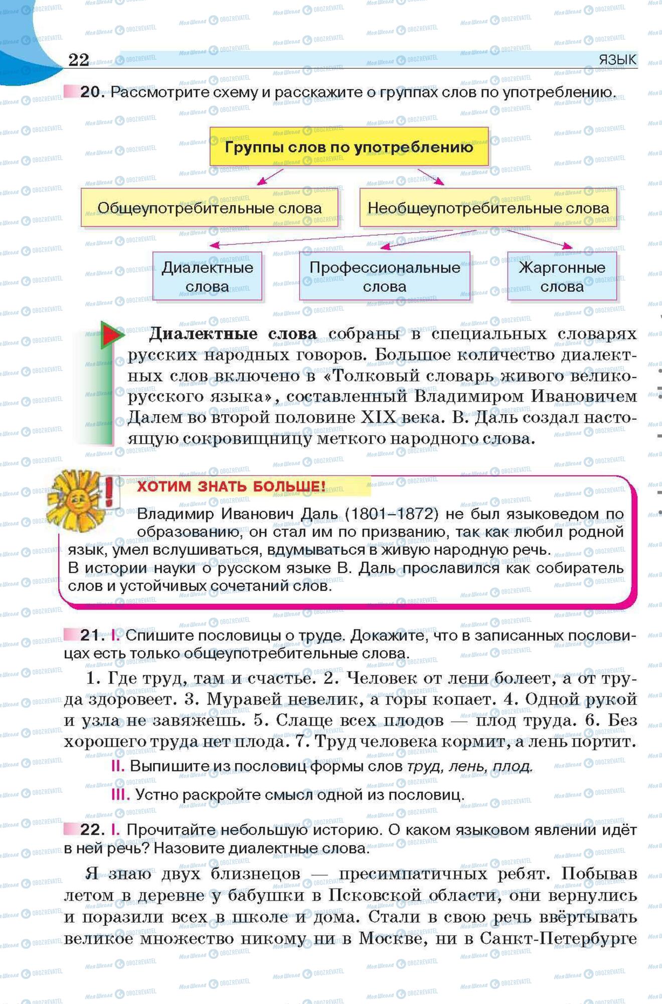 Підручники Російська мова 6 клас сторінка 22