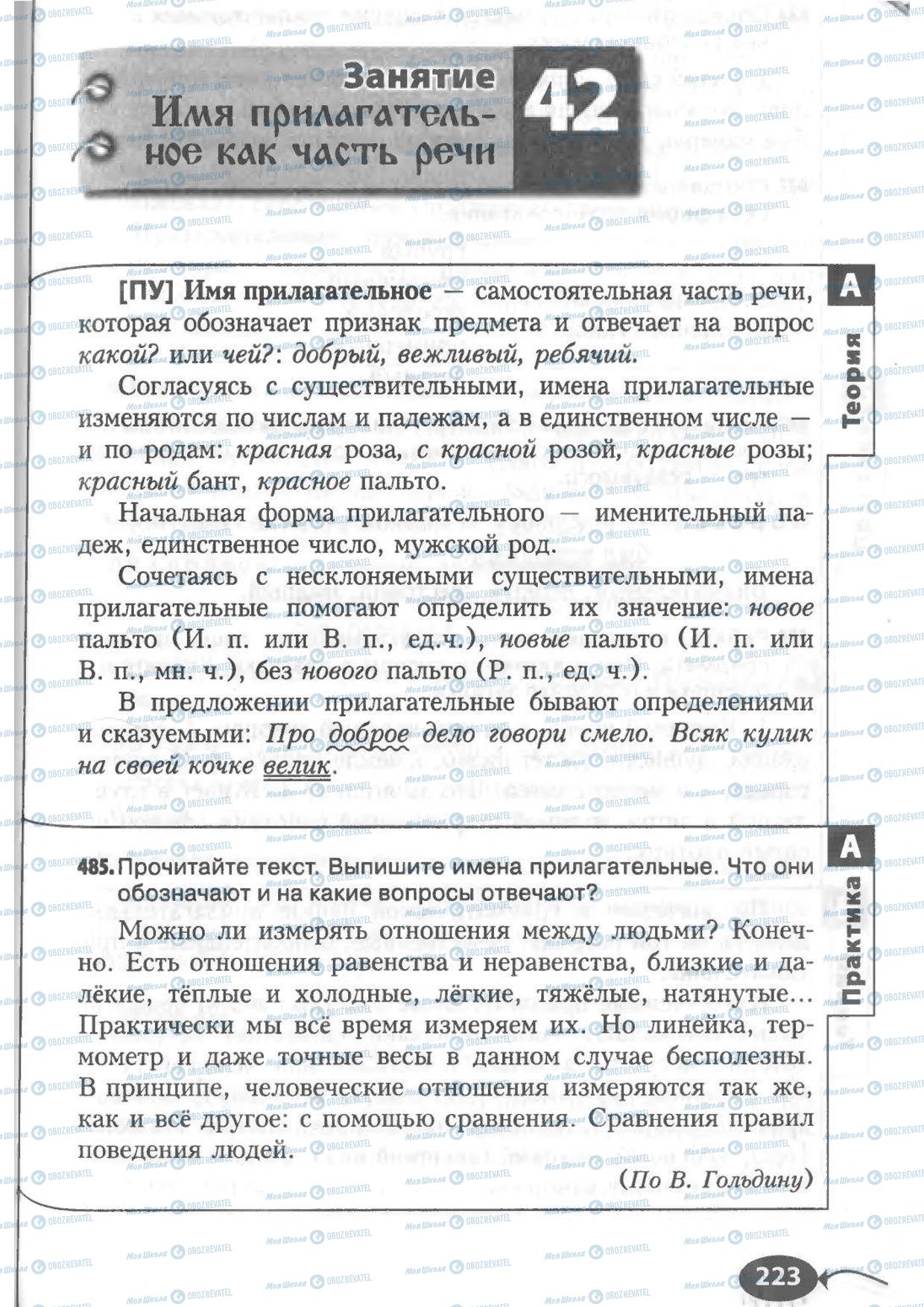 Підручники Російська мова 6 клас сторінка 223