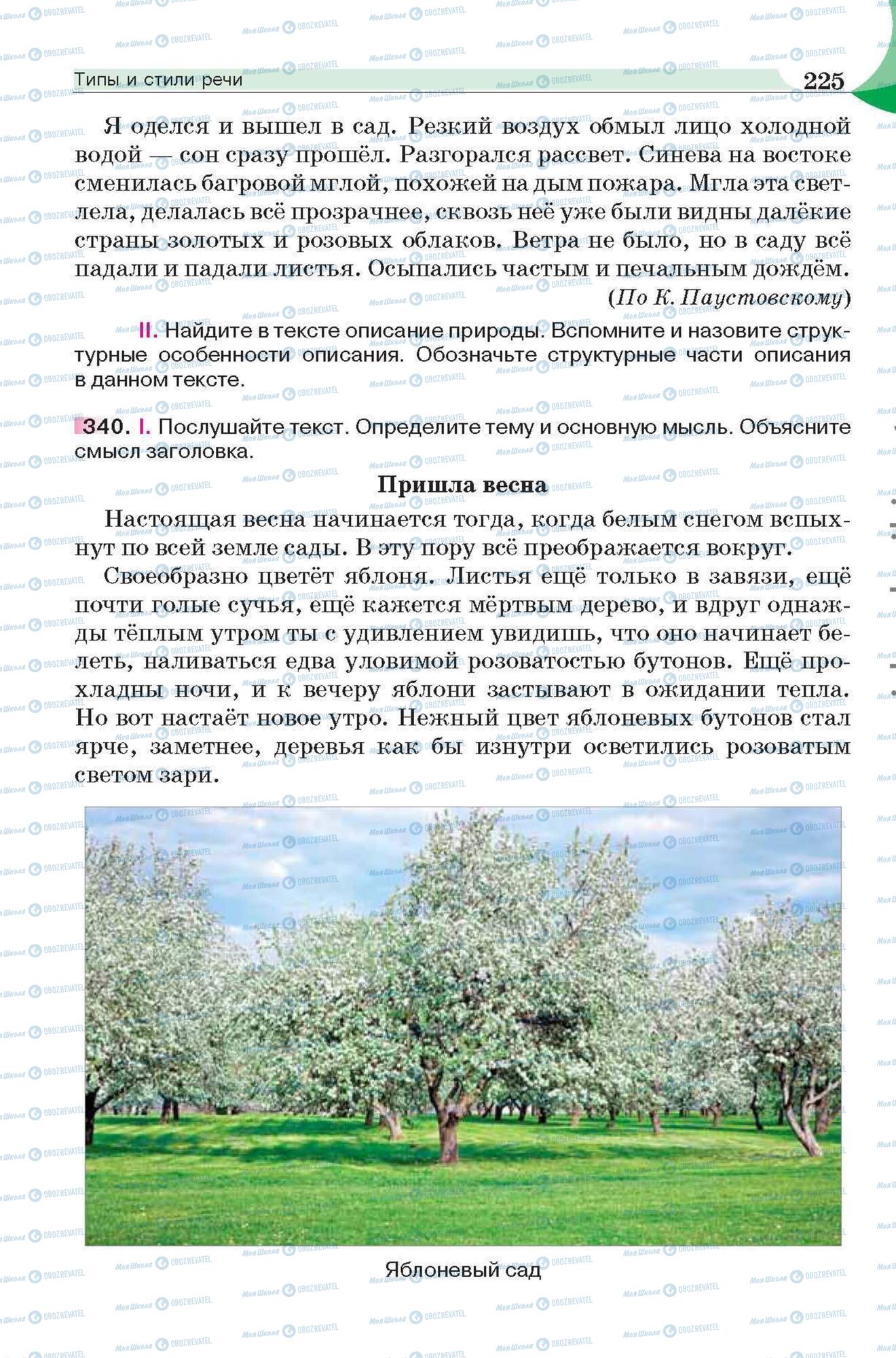 Підручники Російська мова 6 клас сторінка 225