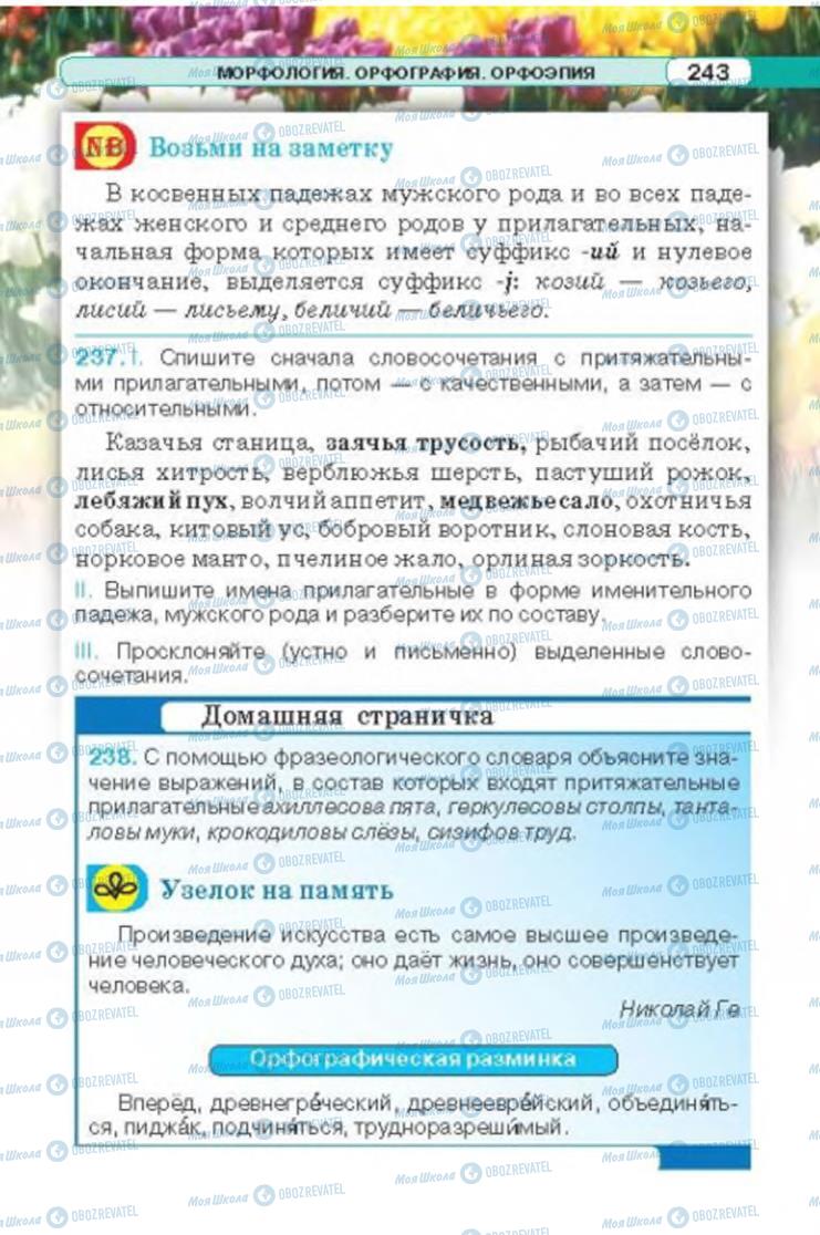 Підручники Російська мова 6 клас сторінка 243