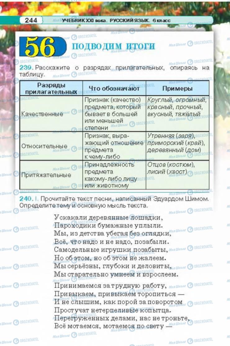 Підручники Російська мова 6 клас сторінка 244