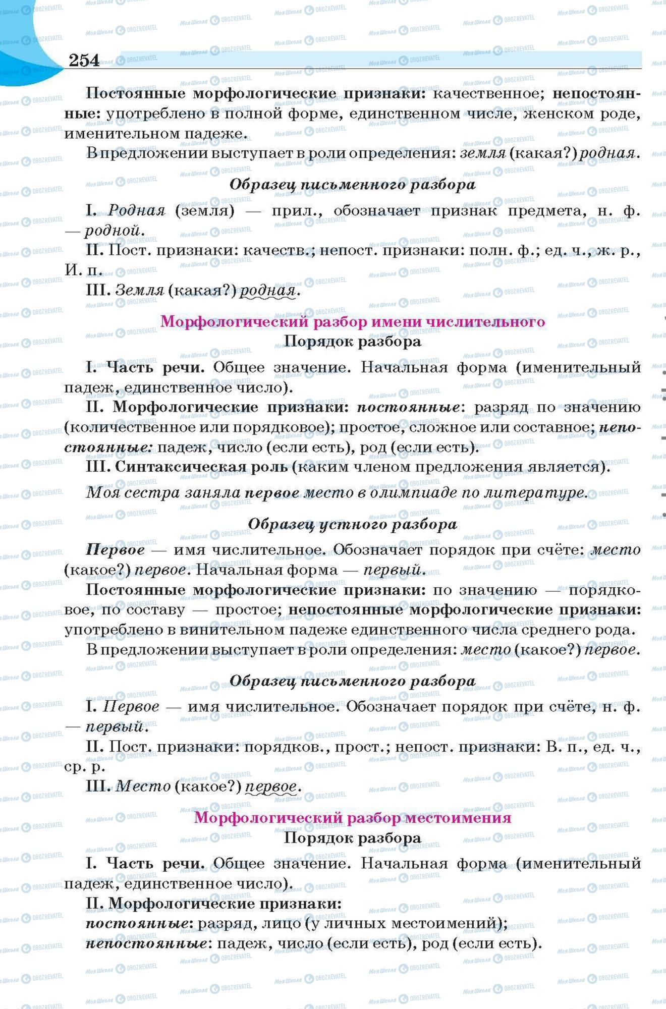 Підручники Російська мова 6 клас сторінка 254