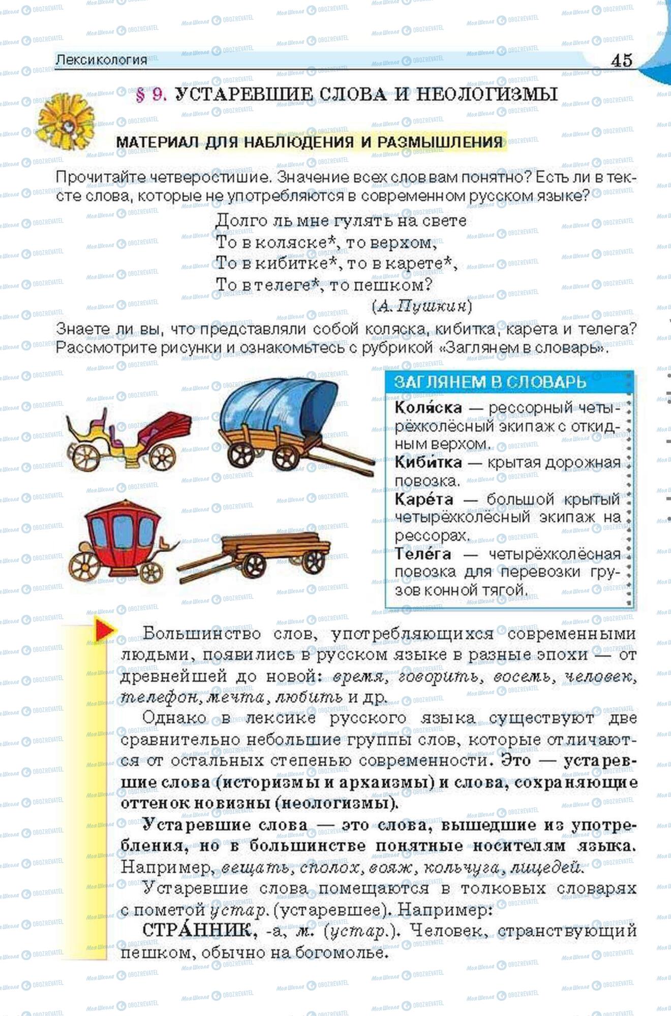Учебники Русский язык 6 класс страница 45