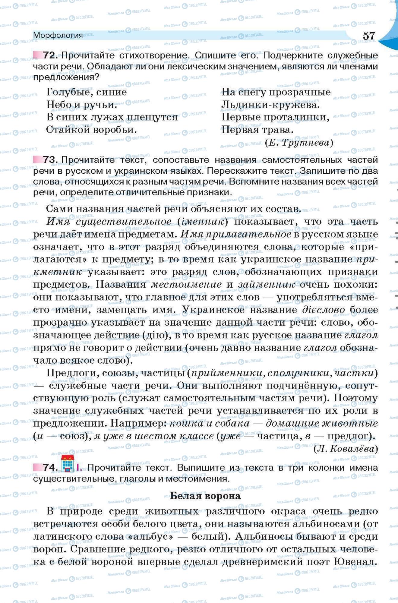 Підручники Російська мова 6 клас сторінка 57