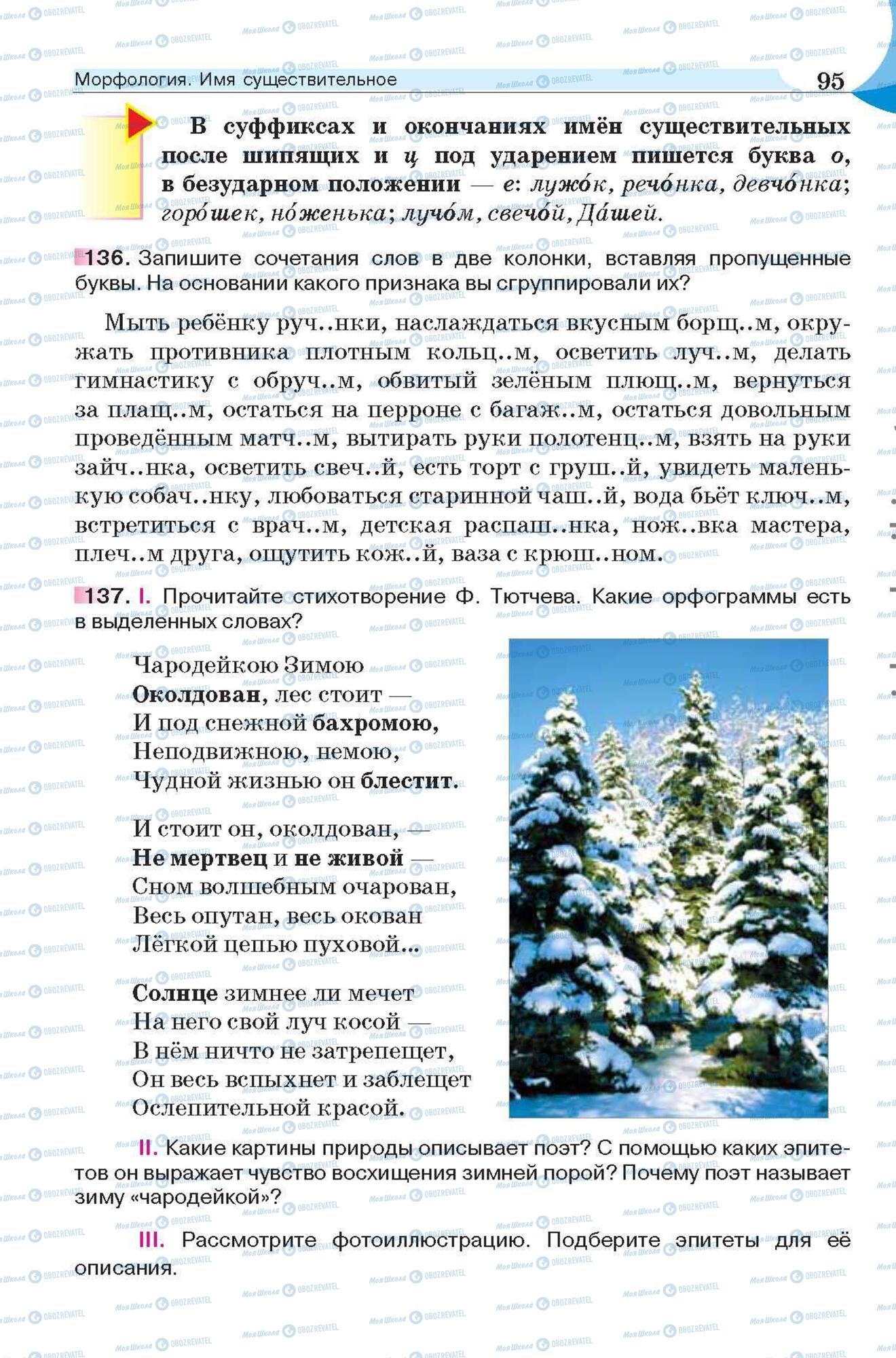 Підручники Російська мова 6 клас сторінка 95