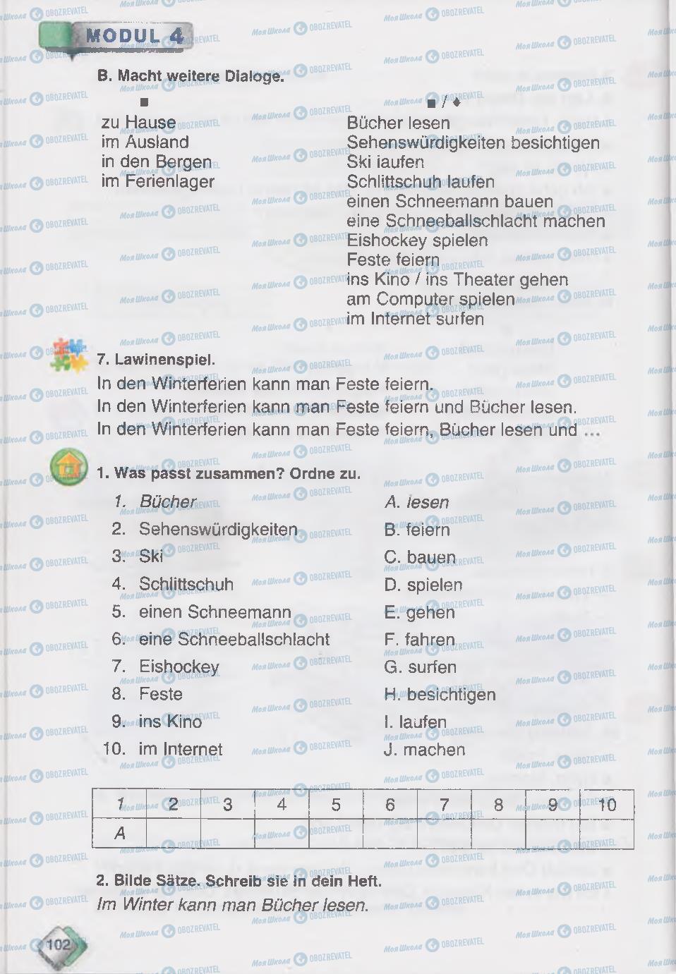 Підручники Німецька мова 6 клас сторінка 102