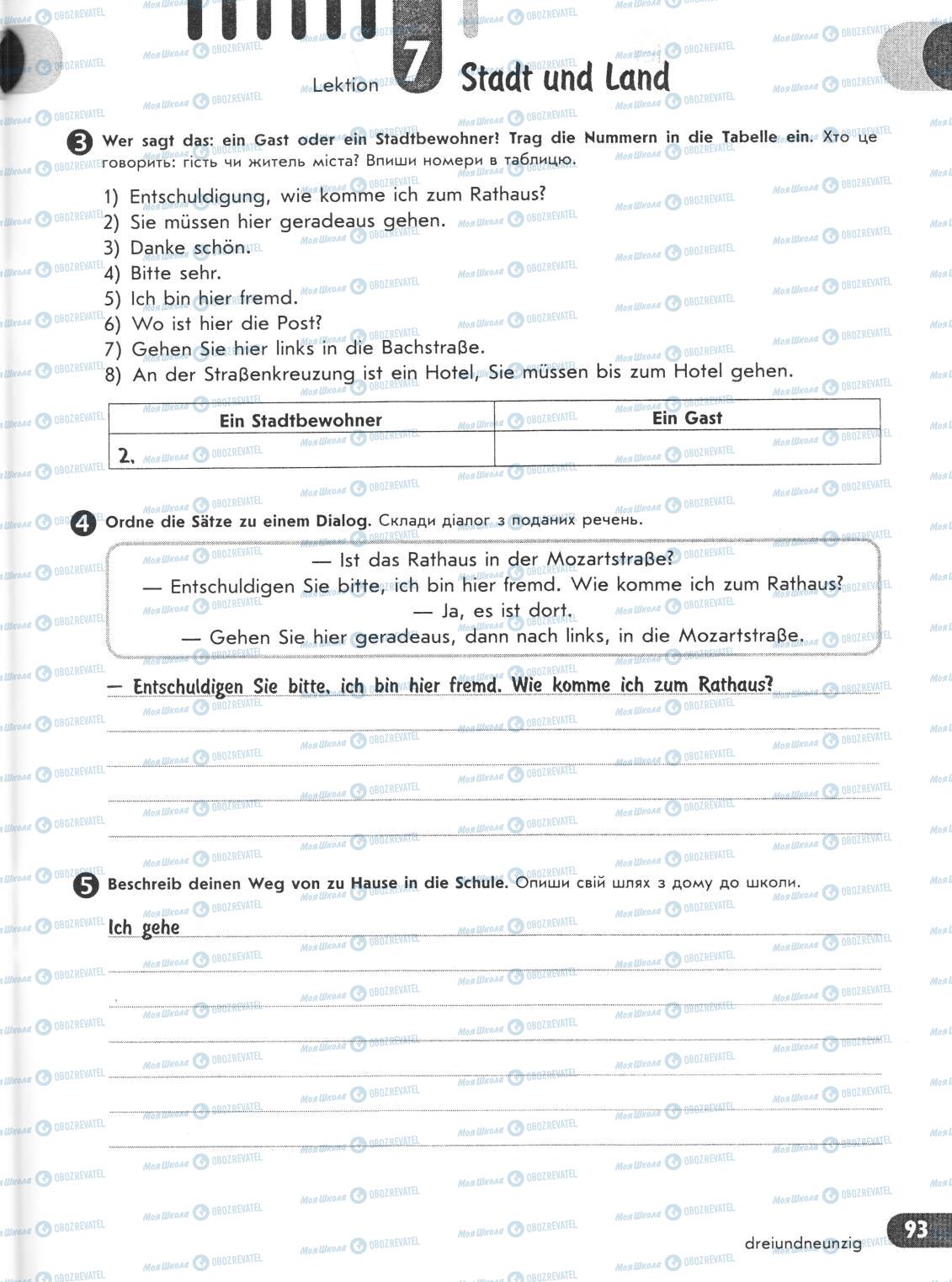 Підручники Німецька мова 6 клас сторінка 93