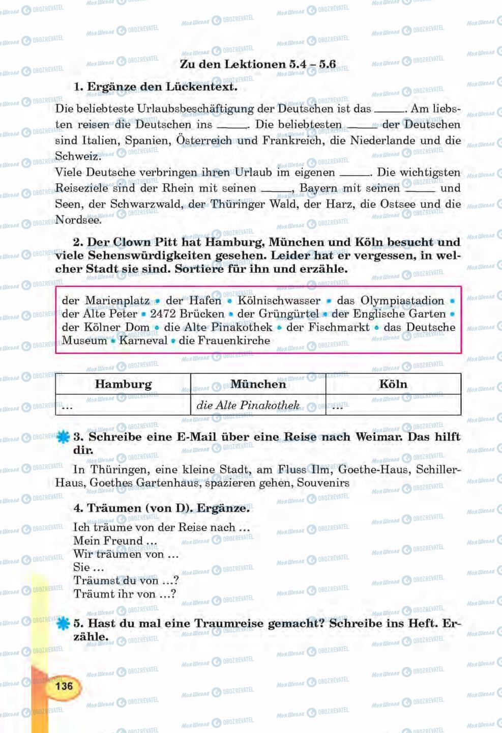 Учебники Немецкий язык 6 класс страница 136